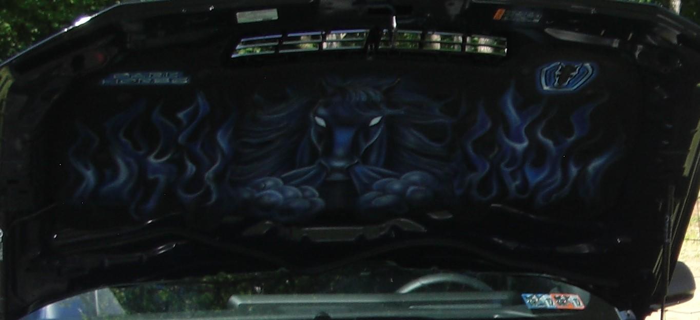 S650 Mustang All Ford Nationals = Double Win for my 2011 GT and 2024 Dark Horse! DH hood pad .JPG