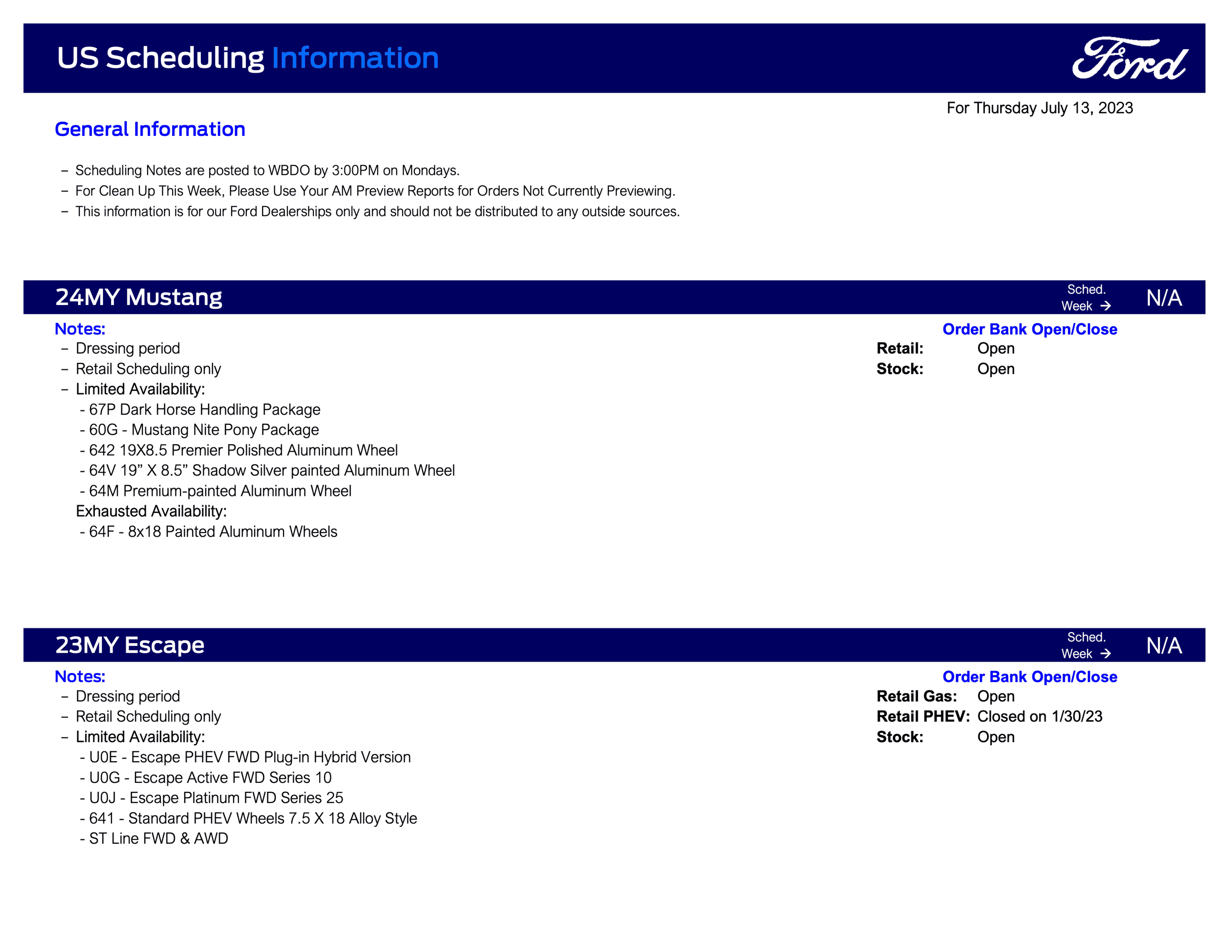 S650 Mustang 2024 Mustang Dressing Period + Retail Scheduling Only This Week (7/13/23) Ford Scheduling Information - 7.10.23-1