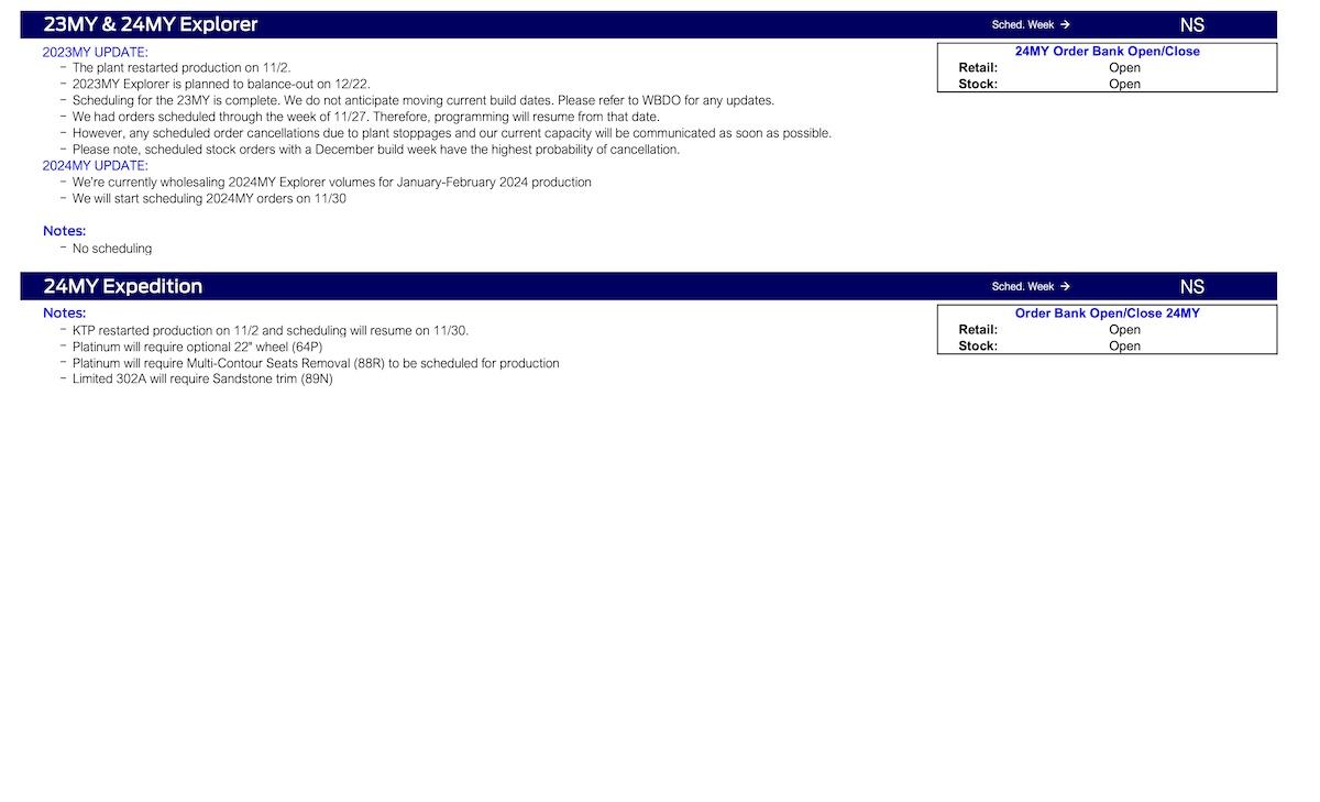 S650 Mustang No Mustang Scheduling This Week (11/9/23) Ford Scheduling Notes - 11.6.23-3