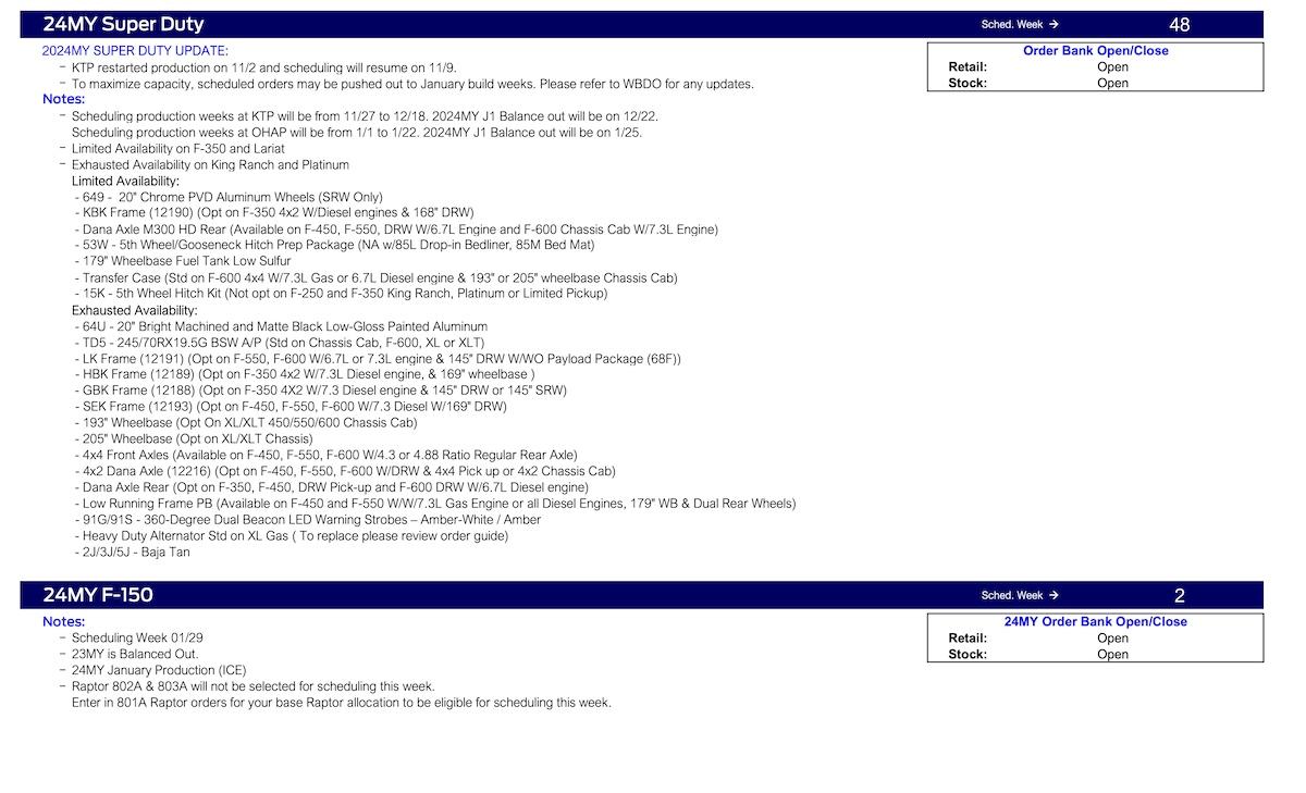 S650 Mustang No Mustang Scheduling This Week (11/9/23) Ford Scheduling Notes - 11.6.23-4