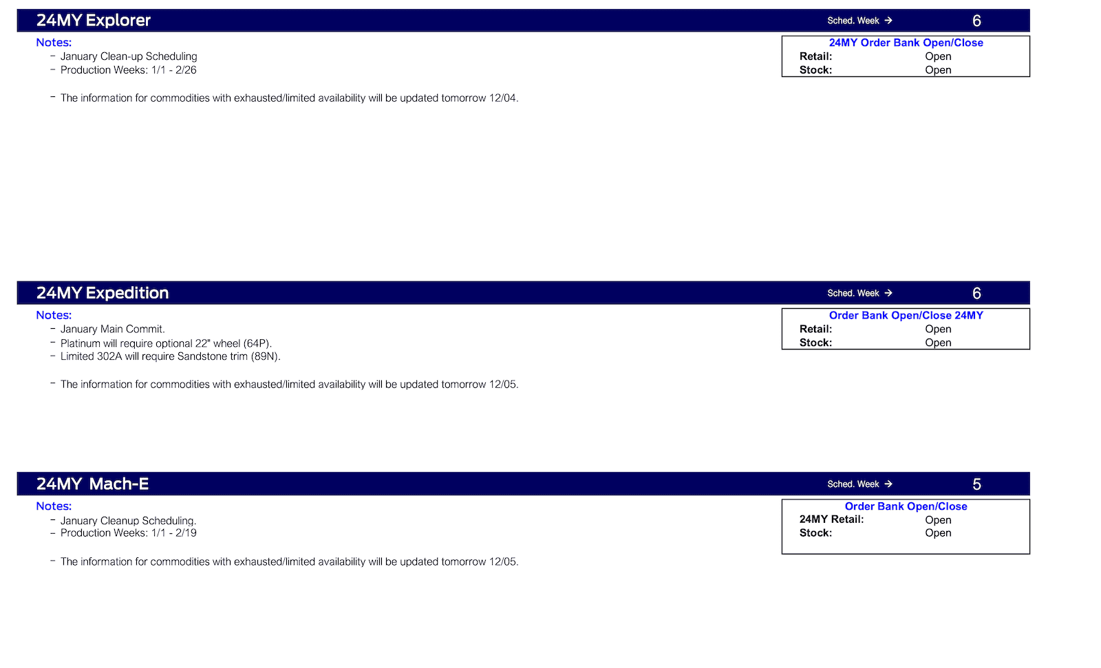 S650 Mustang 2024 Mustang No Scheduling This Week (12/7/23) Ford Scheduling Notes 12.4.23-3