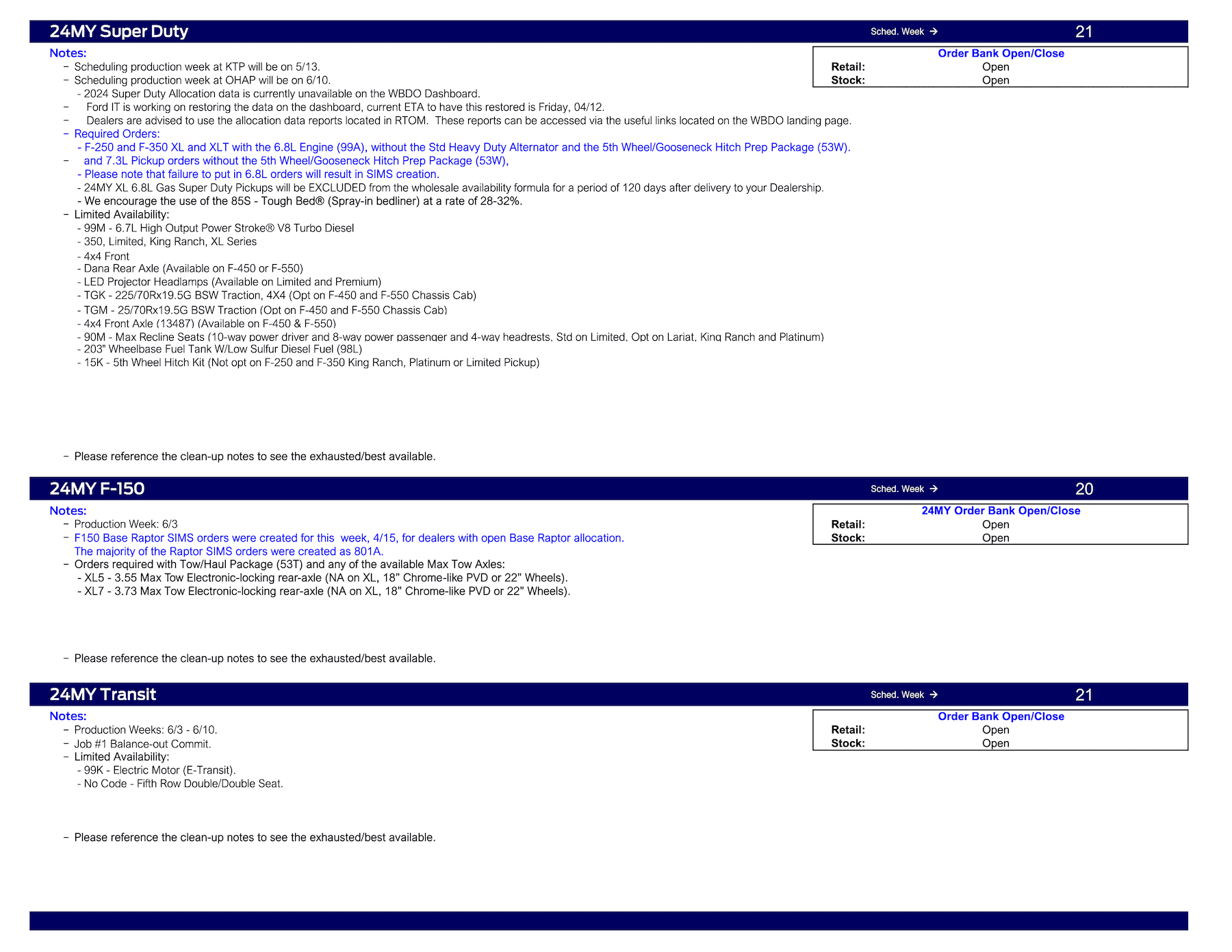 S650 Mustang 2024 Mustang Scheduling This Week (4/18/24) for Production Weeks 6/3 - 6/24 Ford Scheduling Notes - 4.15.24-3