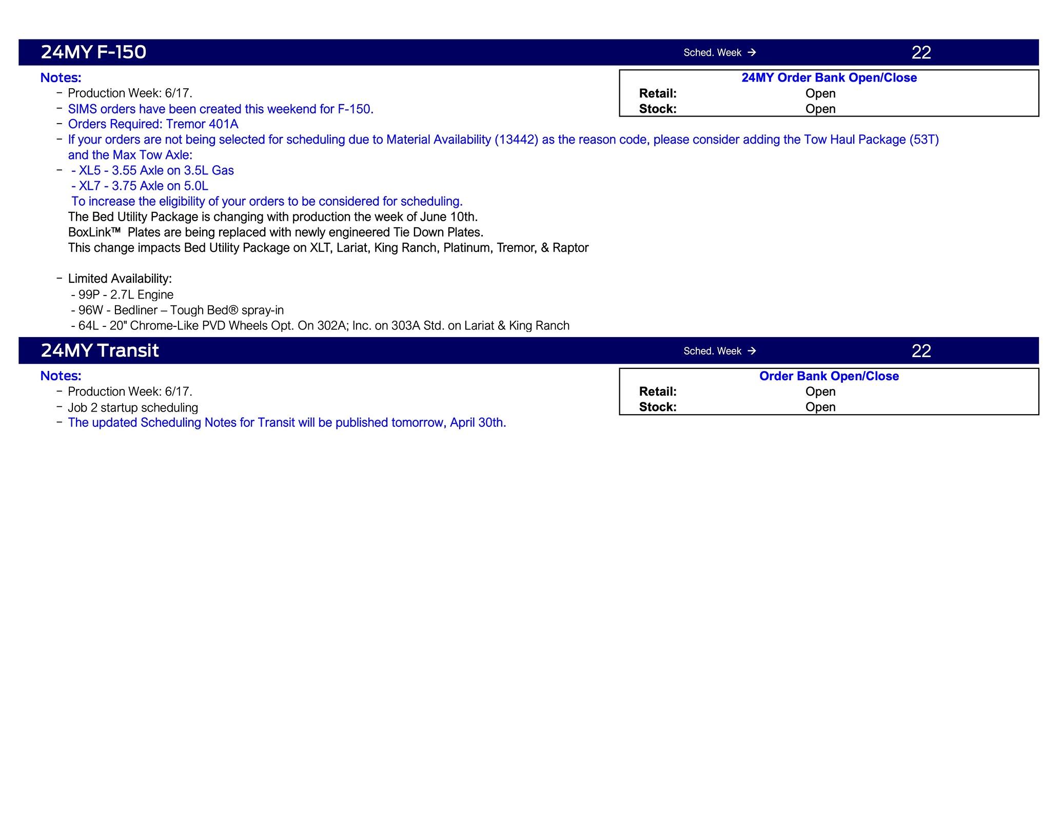 S650 Mustang 2024 Mustang No Scheduling This Week (5/2/24) Ford Scheduling Notes - 4.29.24-4