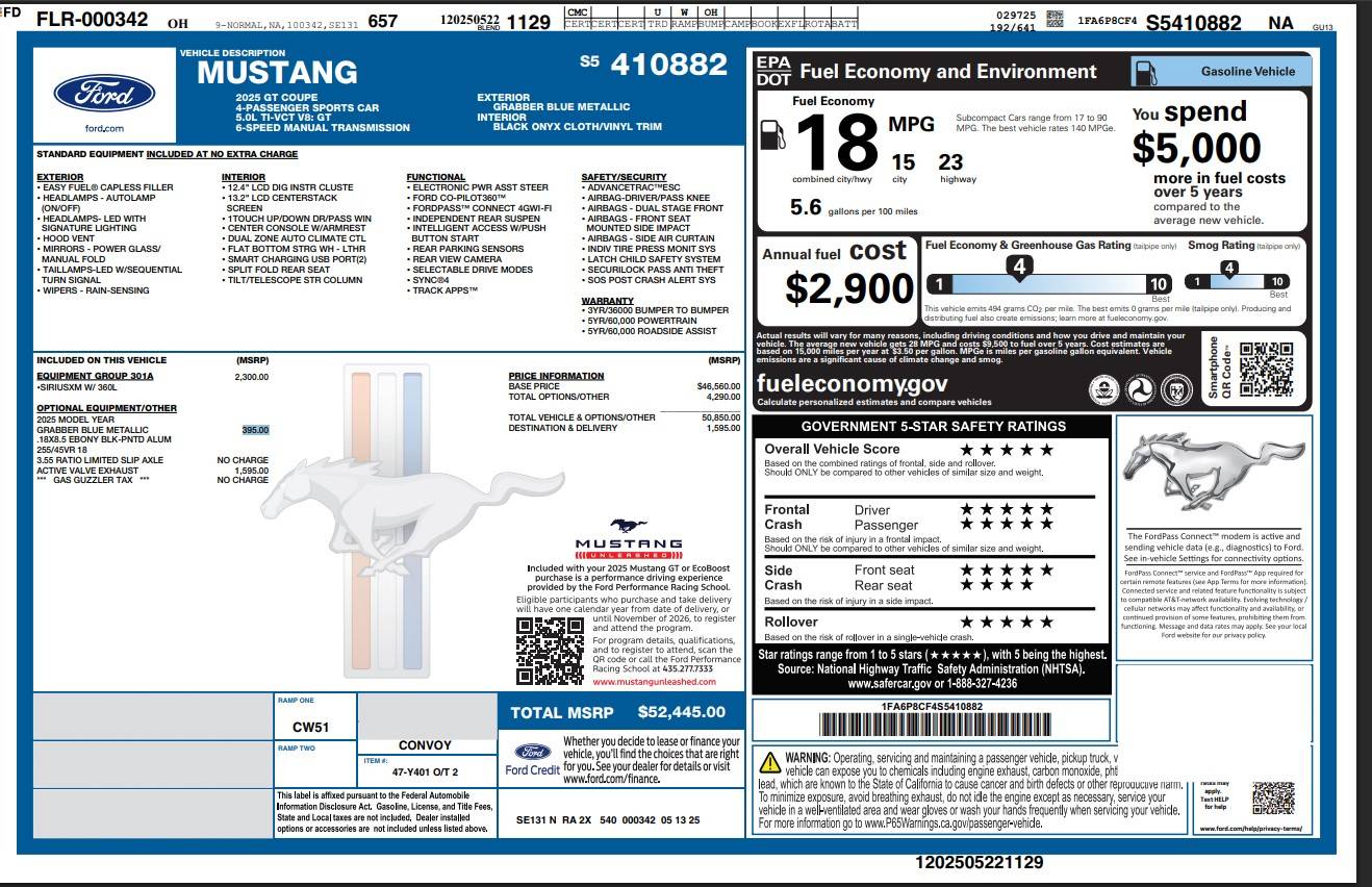 S650 Mustang May 2025 Mustang Sales Figures Ford_Mustang_MSRP_USD-52245