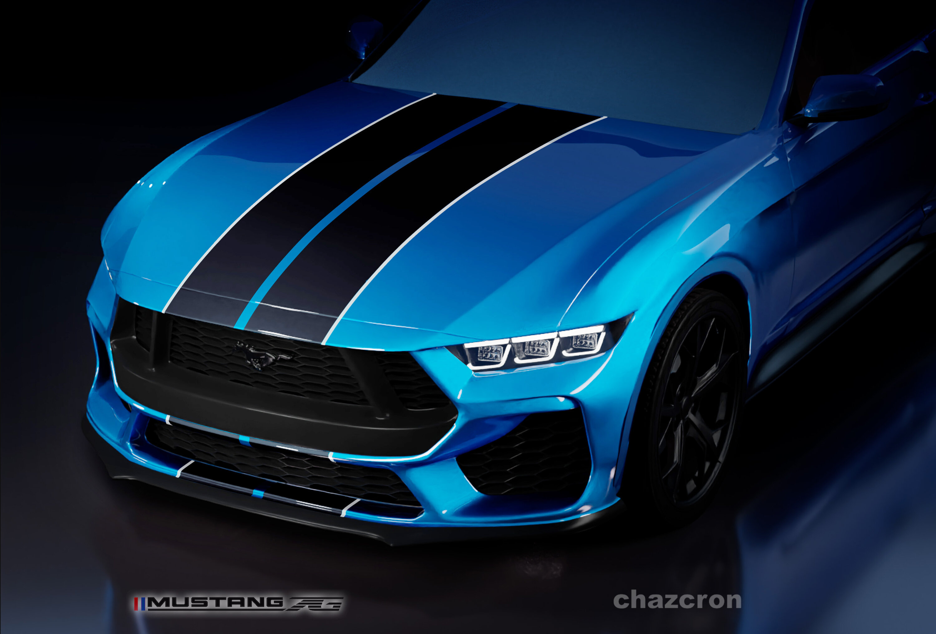 S650 Mustang chazcron weighs in... 7th gen 2023 Mustang S650 3D model & renderings in several colors! GB_BW