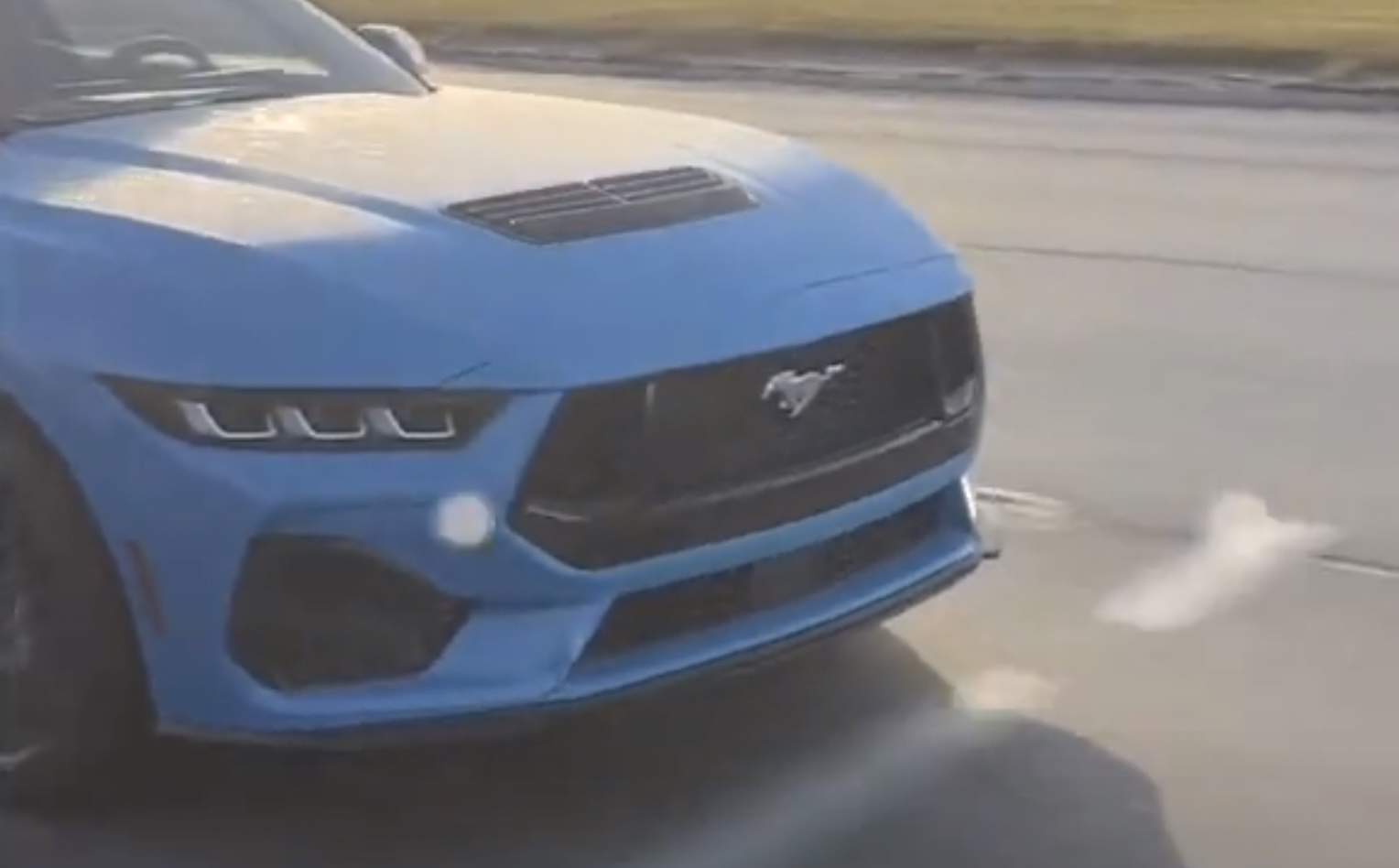 S650 Mustang Grabber Blue S650 Mustang GT spotted (video)! Grabber Blue 2024 Mustang GT S650