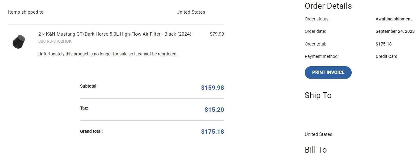 S650 Mustang K&N Filter High-Flow Air Filter Steeda
