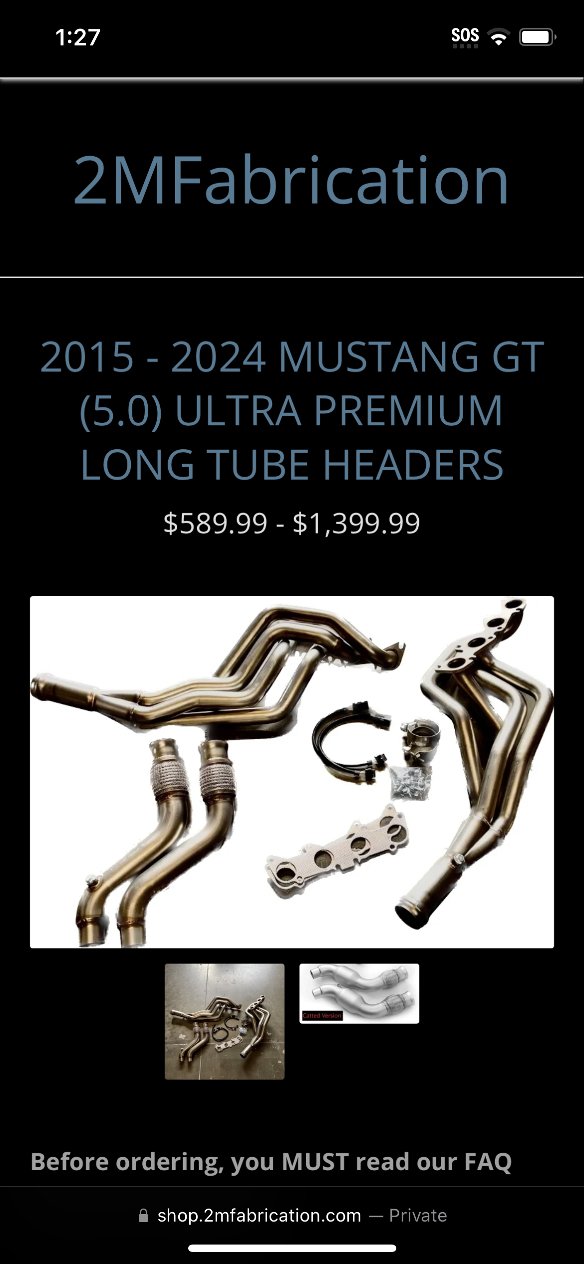 S650 Mustang Long Tube Headers IMG_0013