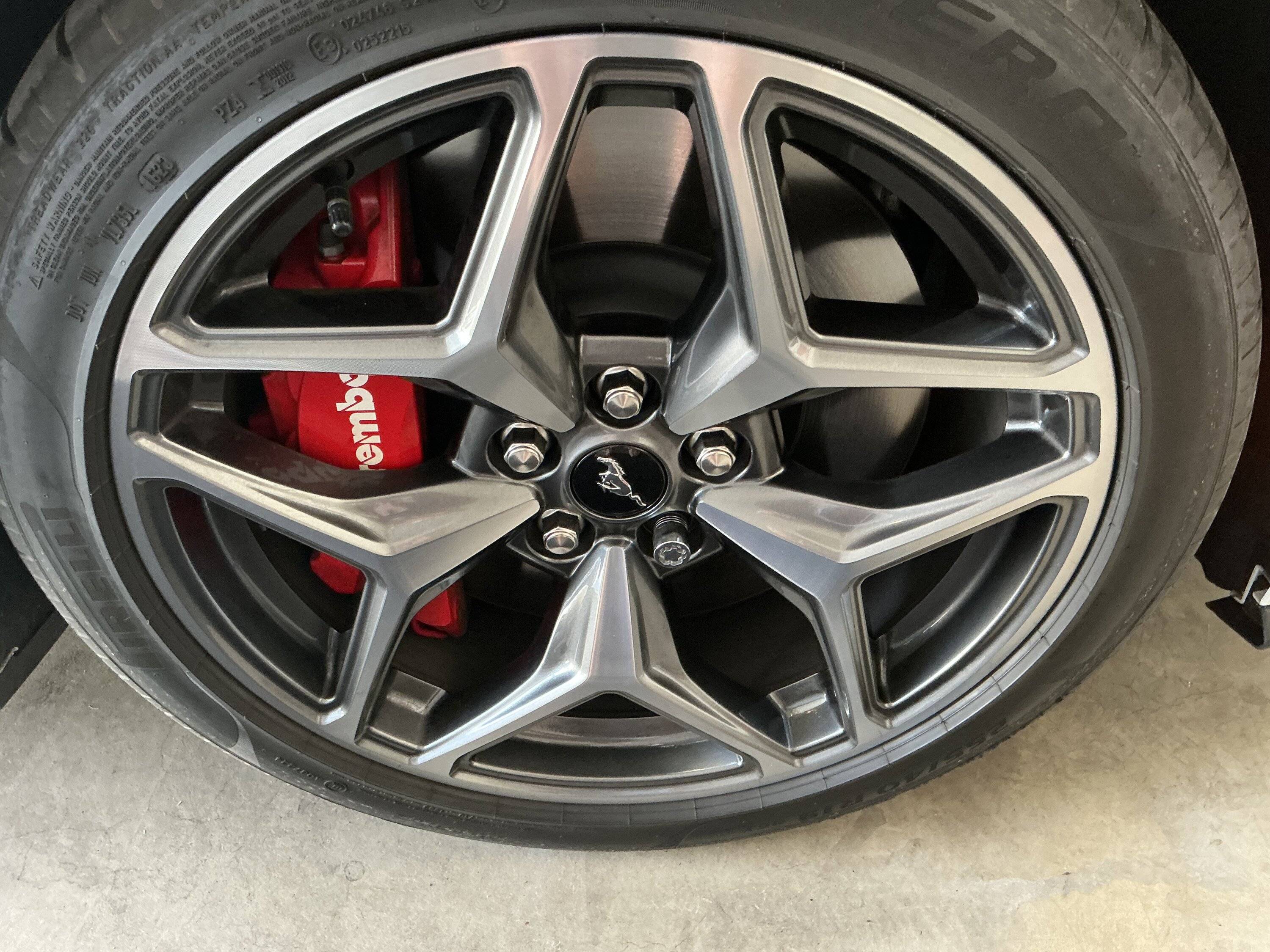 S650 Mustang Be aware of brake dust if you order the white FX wheels and Brembo brakes next year: IMG_0022