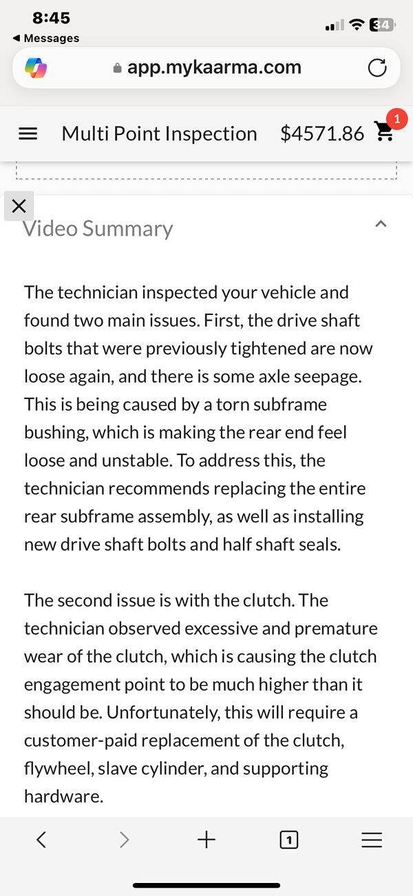 S650 Mustang Issue after getting rear axel and hub replaced. Dealer refuses to diagnose. IMG_0103