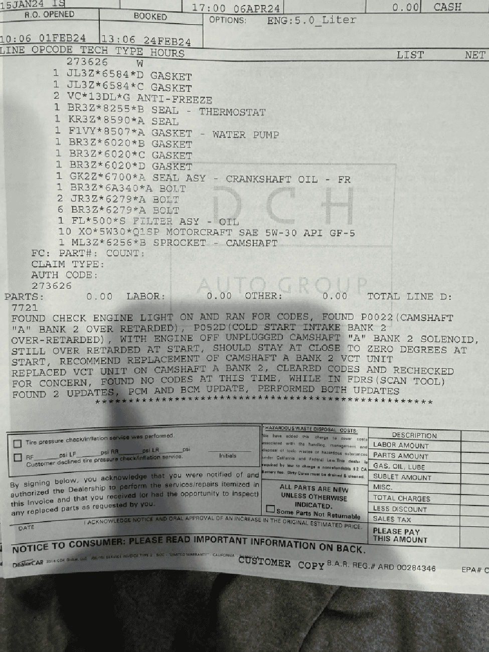 S650 Mustang Check engine light came on. 24 GT 6spd 7600mi IMG_0158