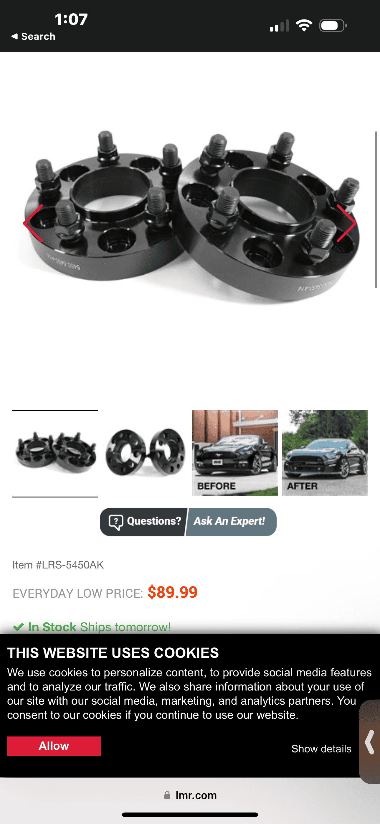 S650 Mustang Springs and spacers installed IMG_1025