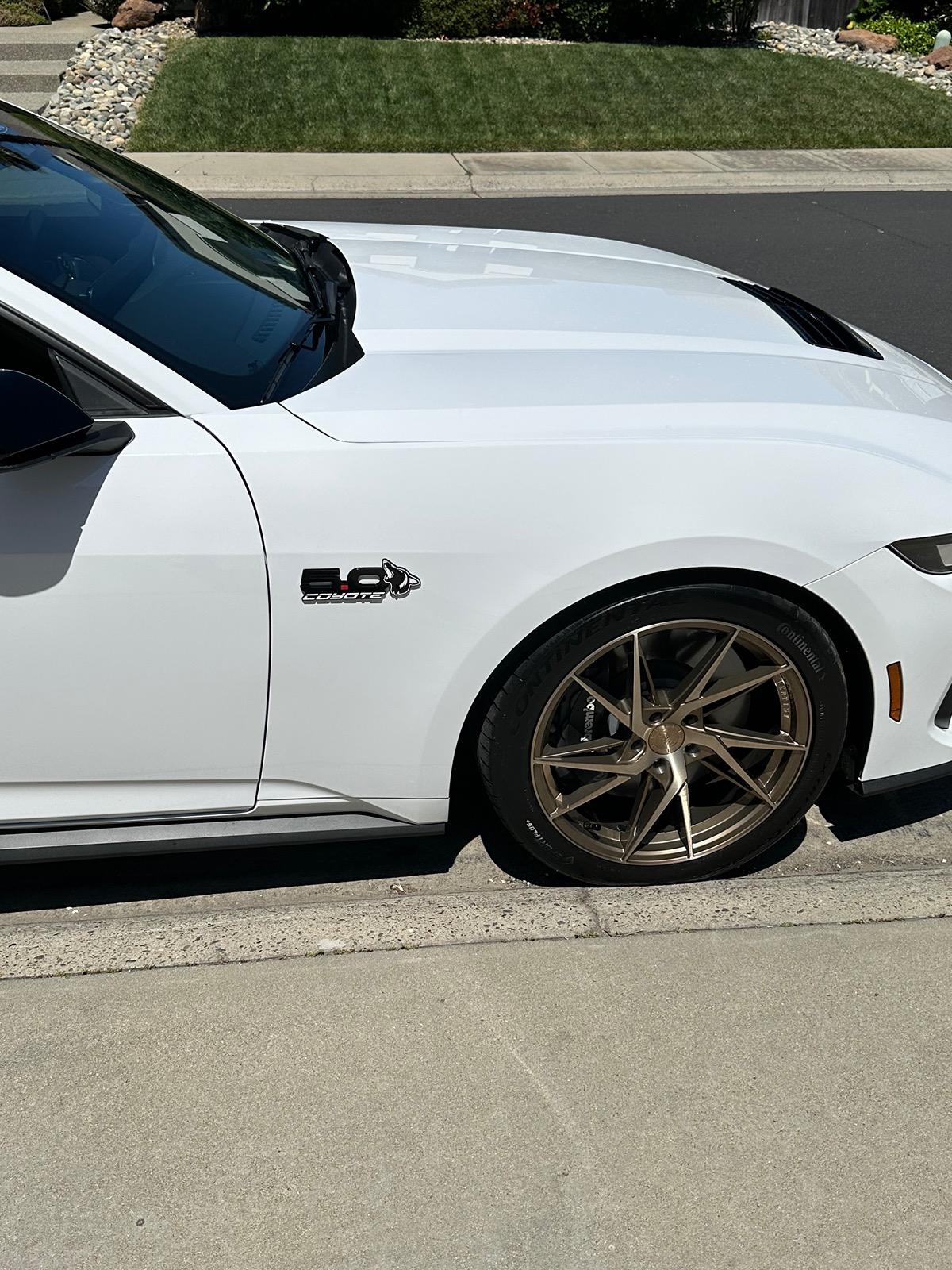 S650 Mustang Coyote 5.0 badge & under the hood plaques IMG_1090