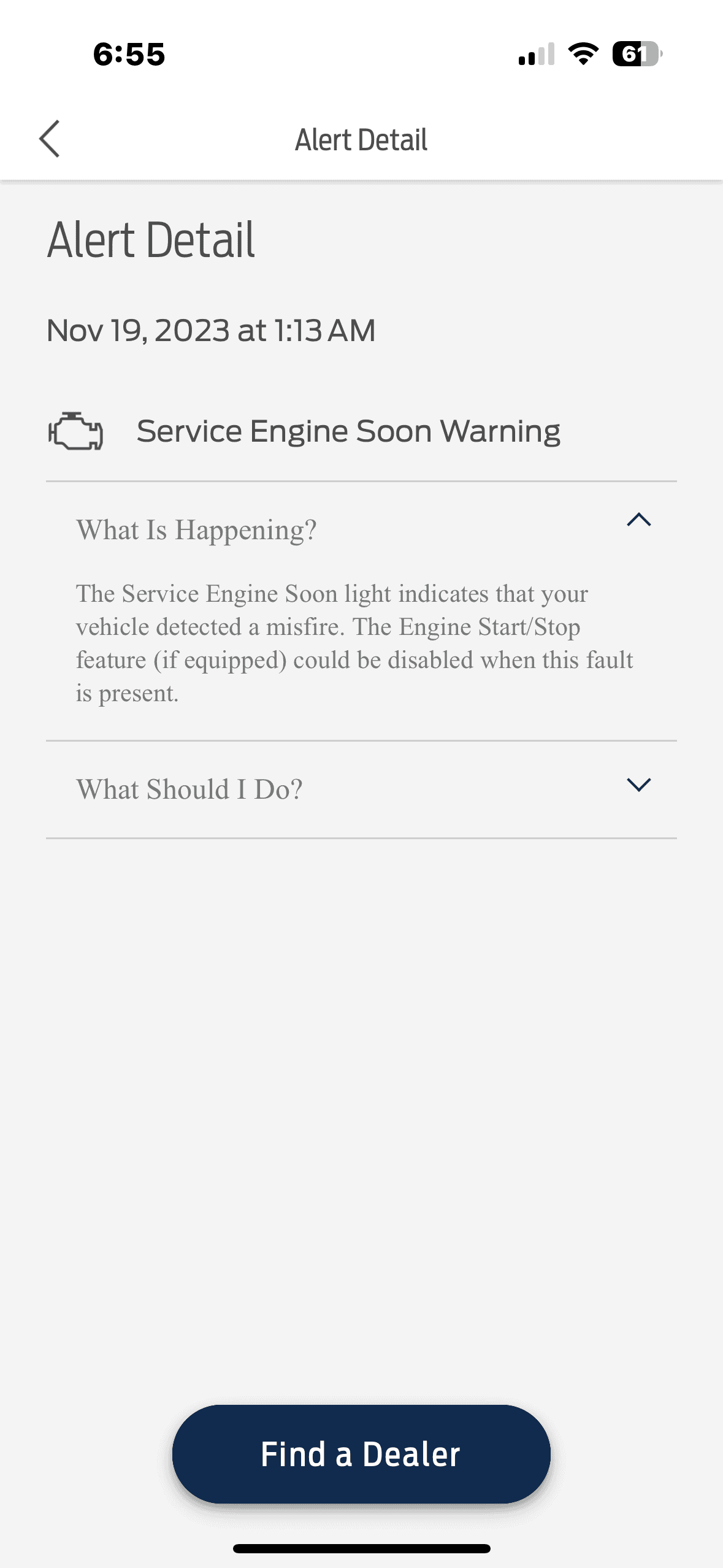 S650 Mustang Check engine light came on, if anyone has had the same problem? Should I keep driving it or just take it to the dealer  Thanks IMG_1179