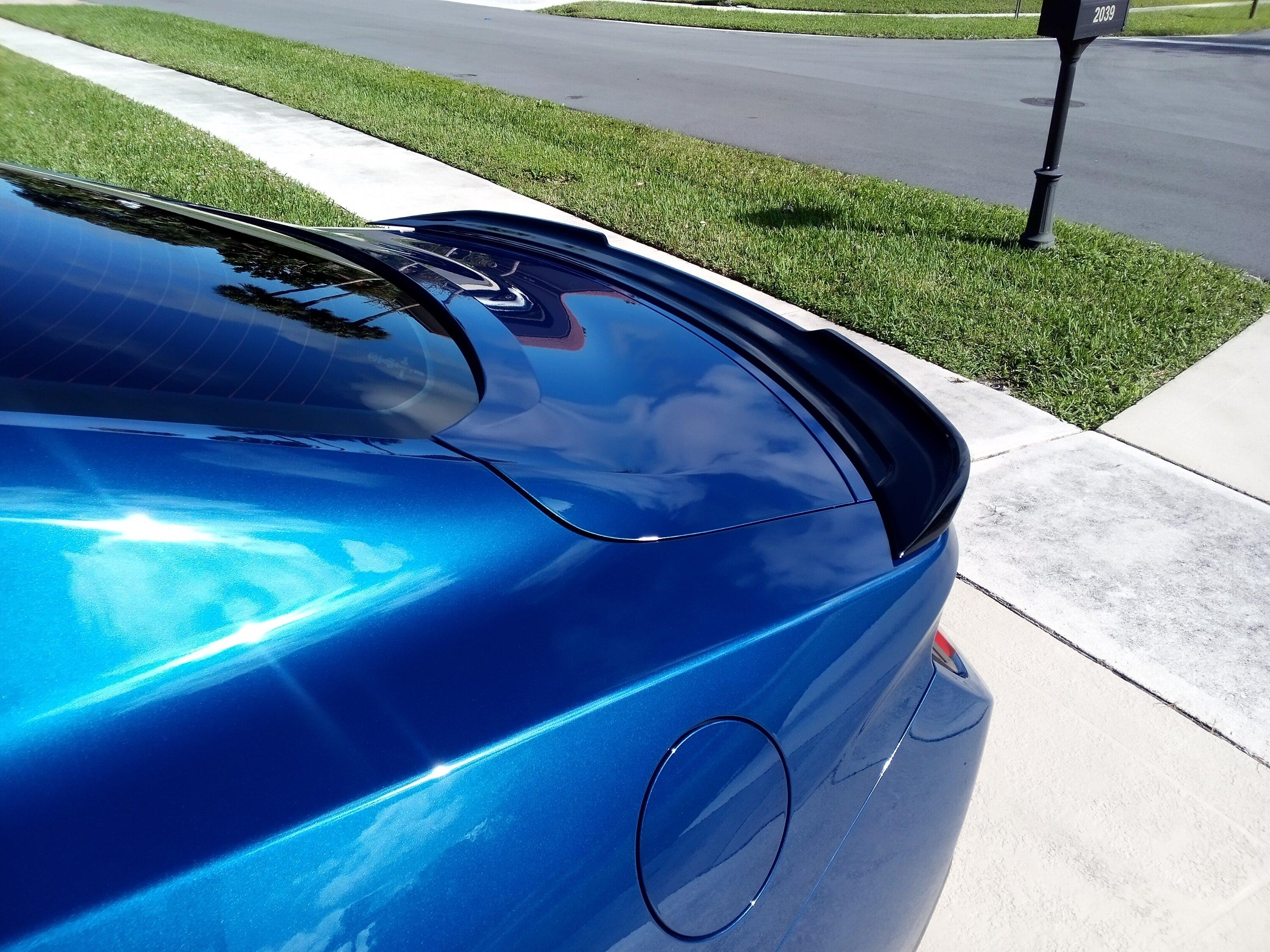 S650 Mustang Factory Ford rear deck spoiler just installed! And the gloss black matches the lower gloss trim perfectly. IMG_20231217_130337