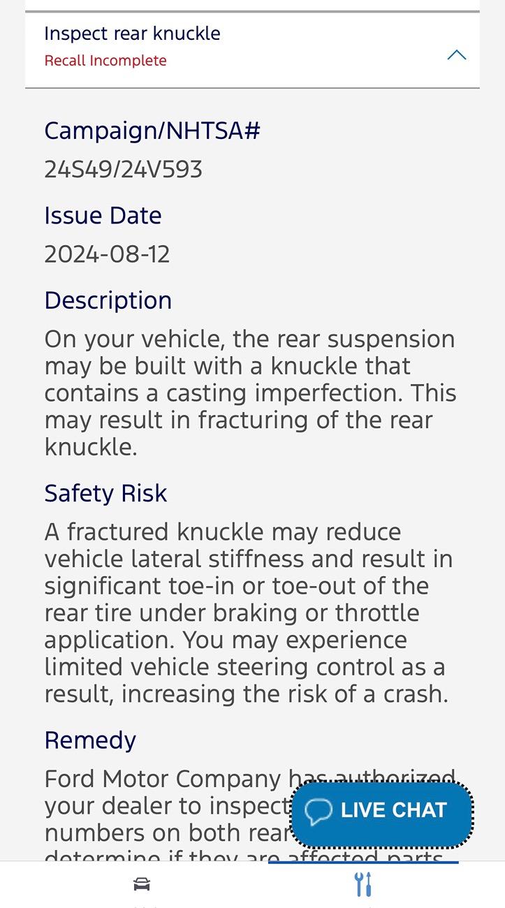 S650 Mustang NHTSA 24S49 Safety Recall - Inspect Rear Knuckle IMG_2439