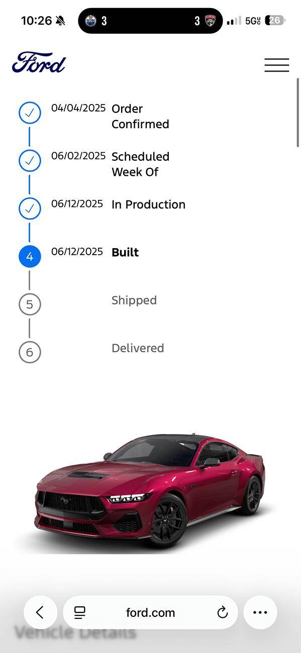 S650 Mustang Anyone who has ordered in the last month or two. When did you order and what was your build date? IMG_2441