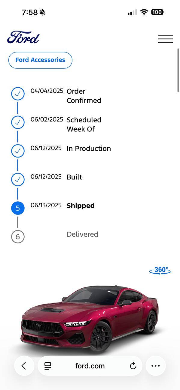 S650 Mustang Anyone who has ordered in the last month or two. When did you order and what was your build date? IMG_2446
