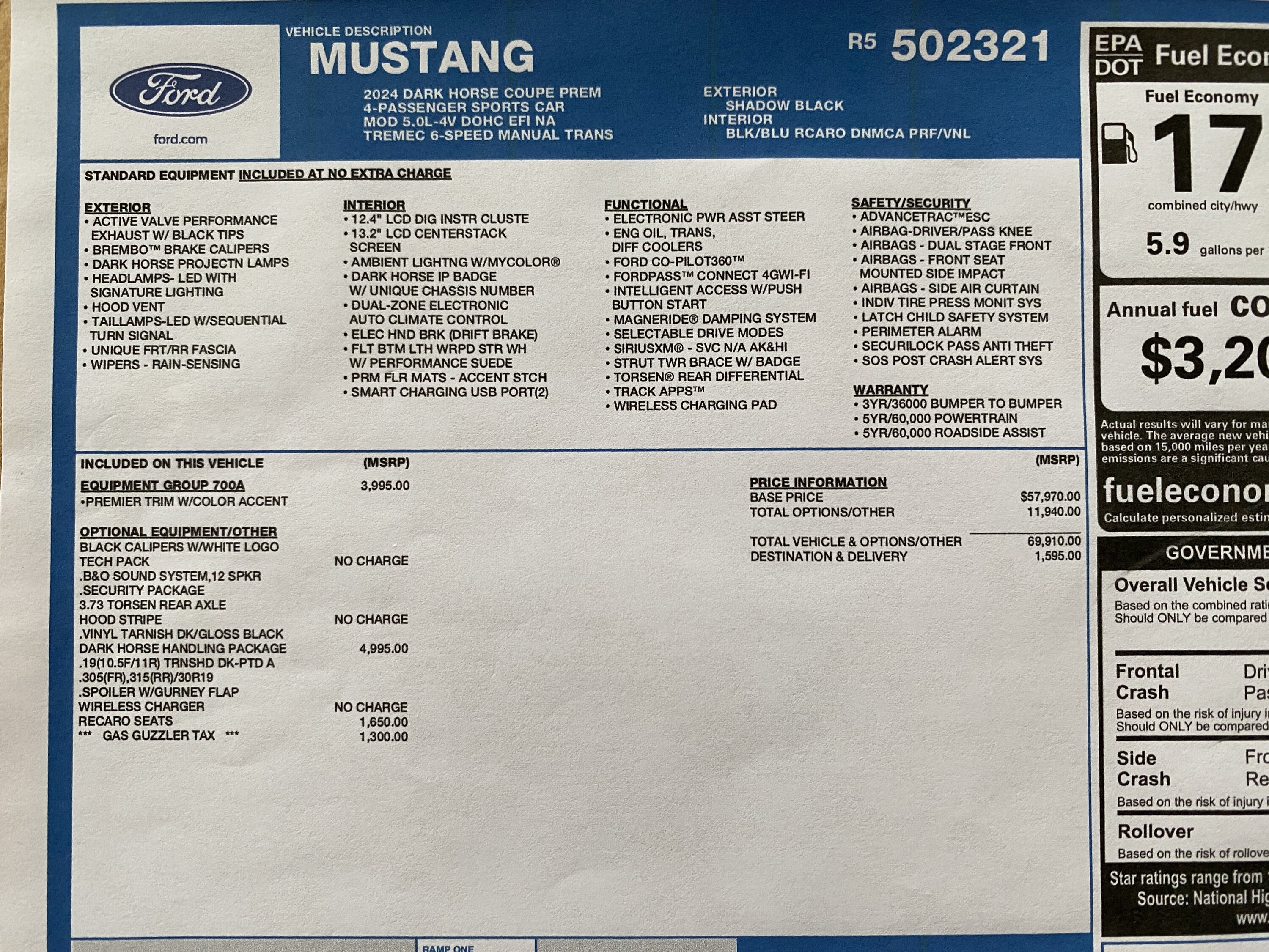 S650 Mustang Dark Horse Seat Color IMG_2575