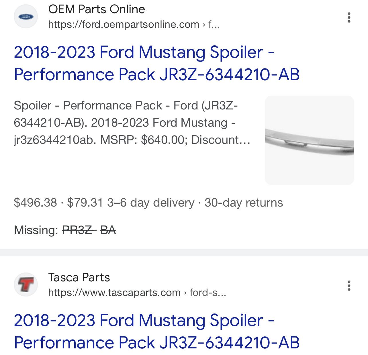 S650 Mustang Performance Pack Spoiler - part number # ? IMG_3031