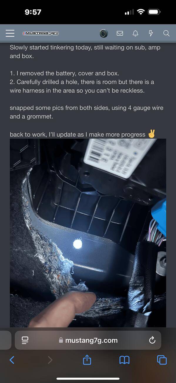 S650 Mustang Where is the Firewall located: Running wire from engine bay to side mirrors IMG_3166