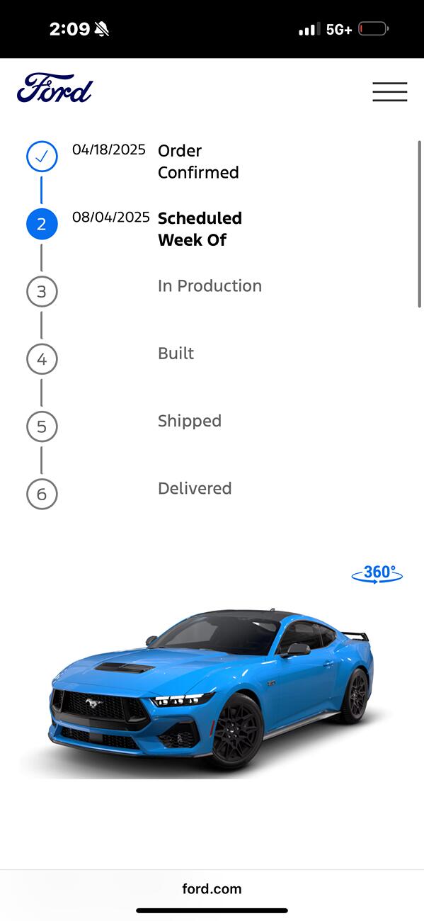 S650 Mustang Anyone who has ordered in the last month or two. When did you order and what was your build date? IMG_3328