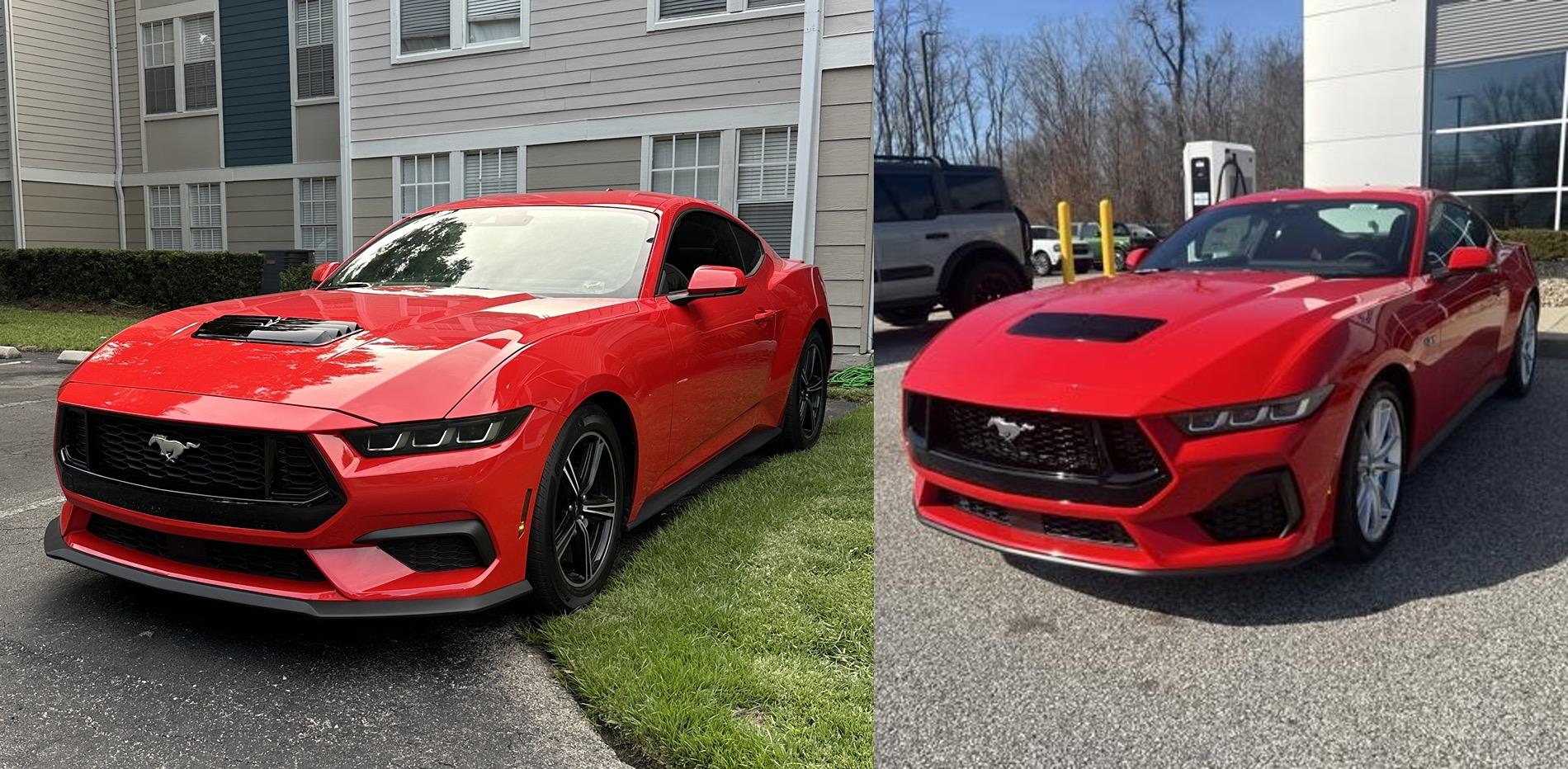 S650 Mustang Transforming the front end of the car, adding air design splitter, GT style grille and hood vent IMG_3672