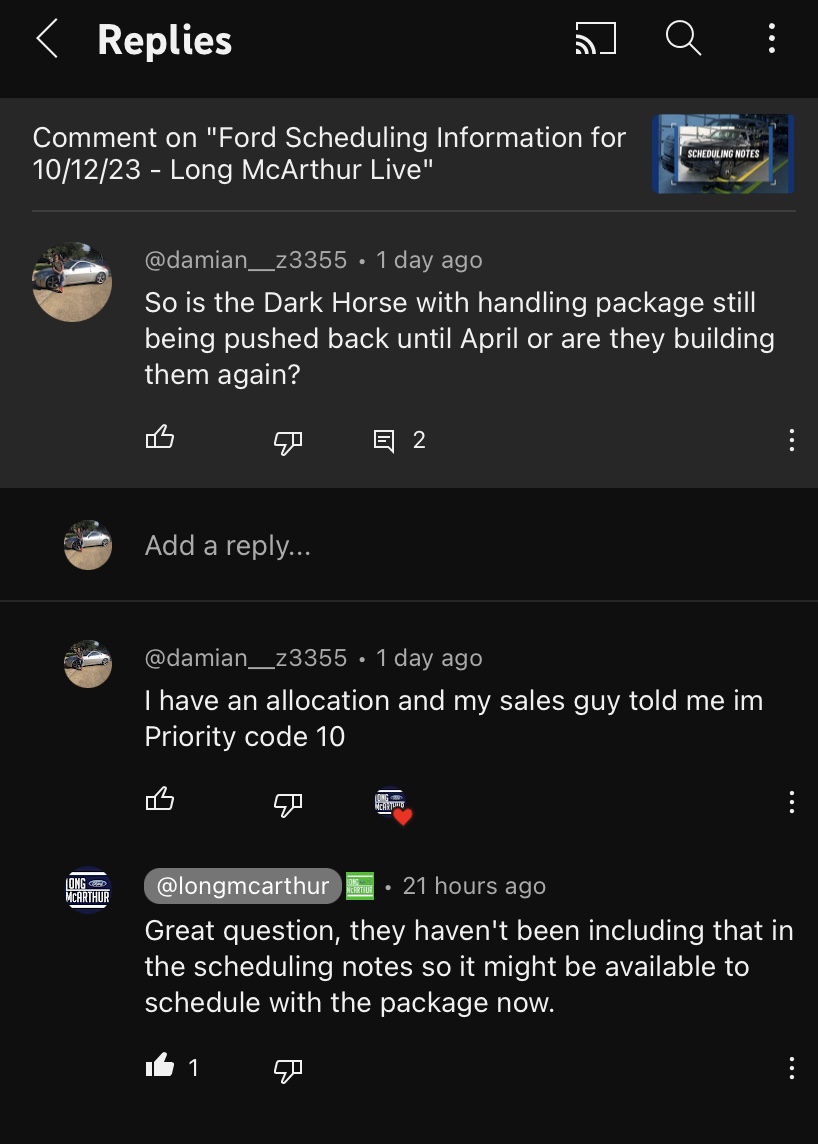 S650 Mustang Dark Horse Handling package is still scheduling? IMG_3700