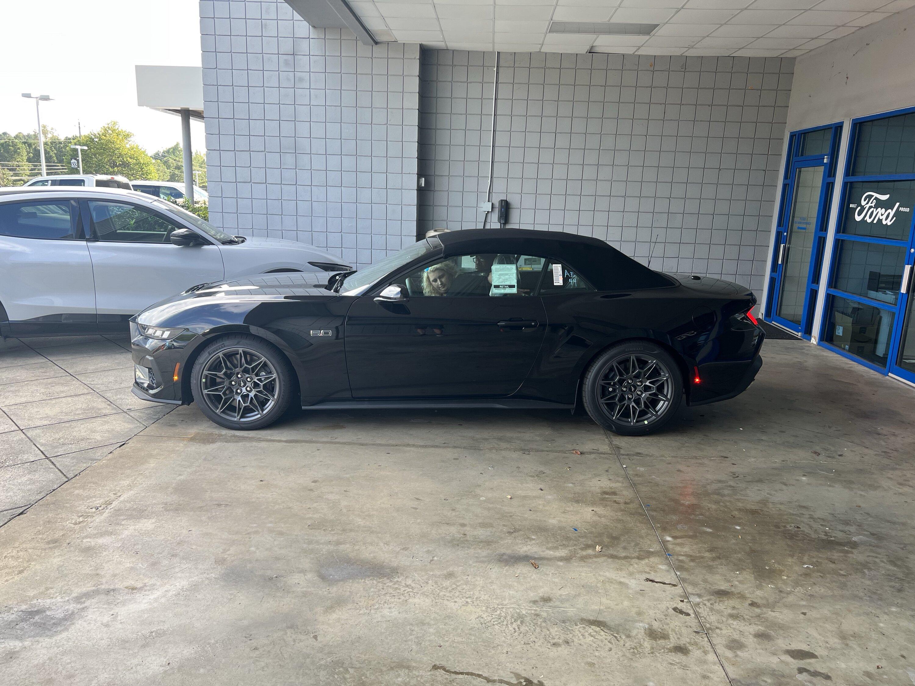 Triple black GT convertible just arrived Mustang7G 2024 S650