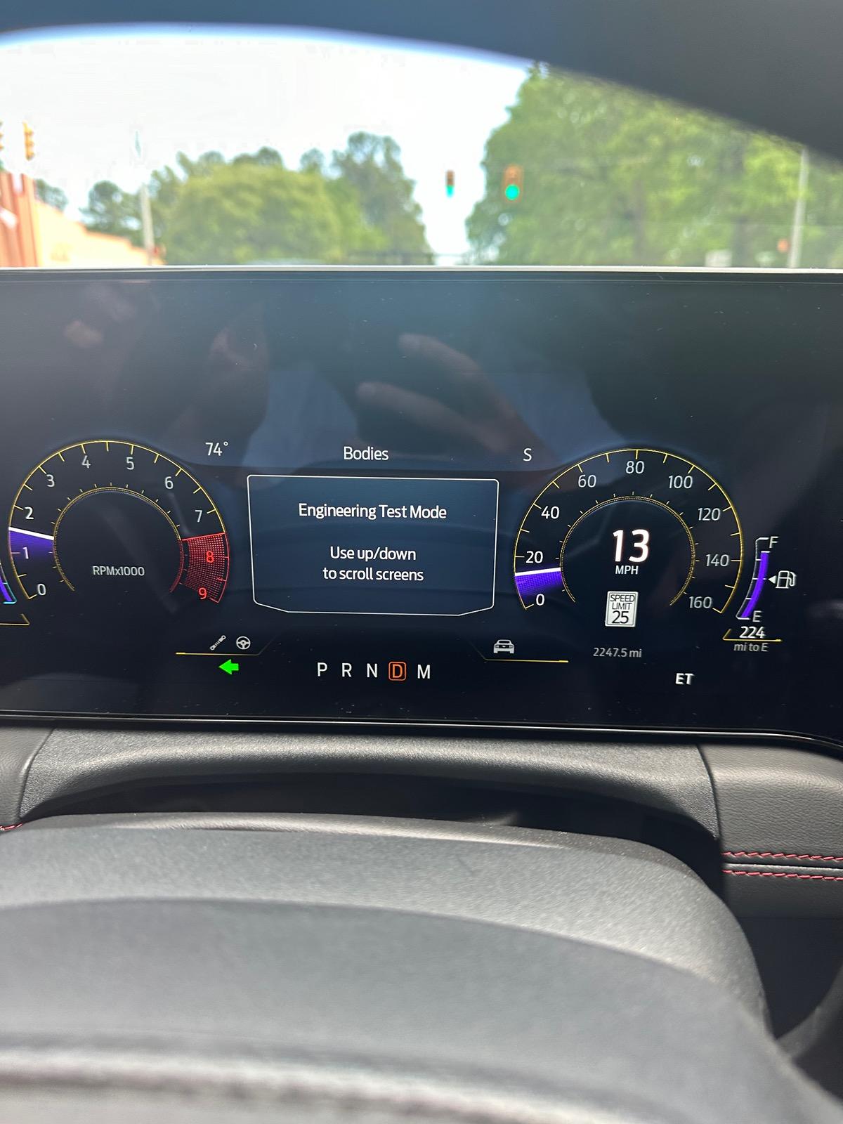 S650 Mustang Engineering Test Mode message IMG_5520