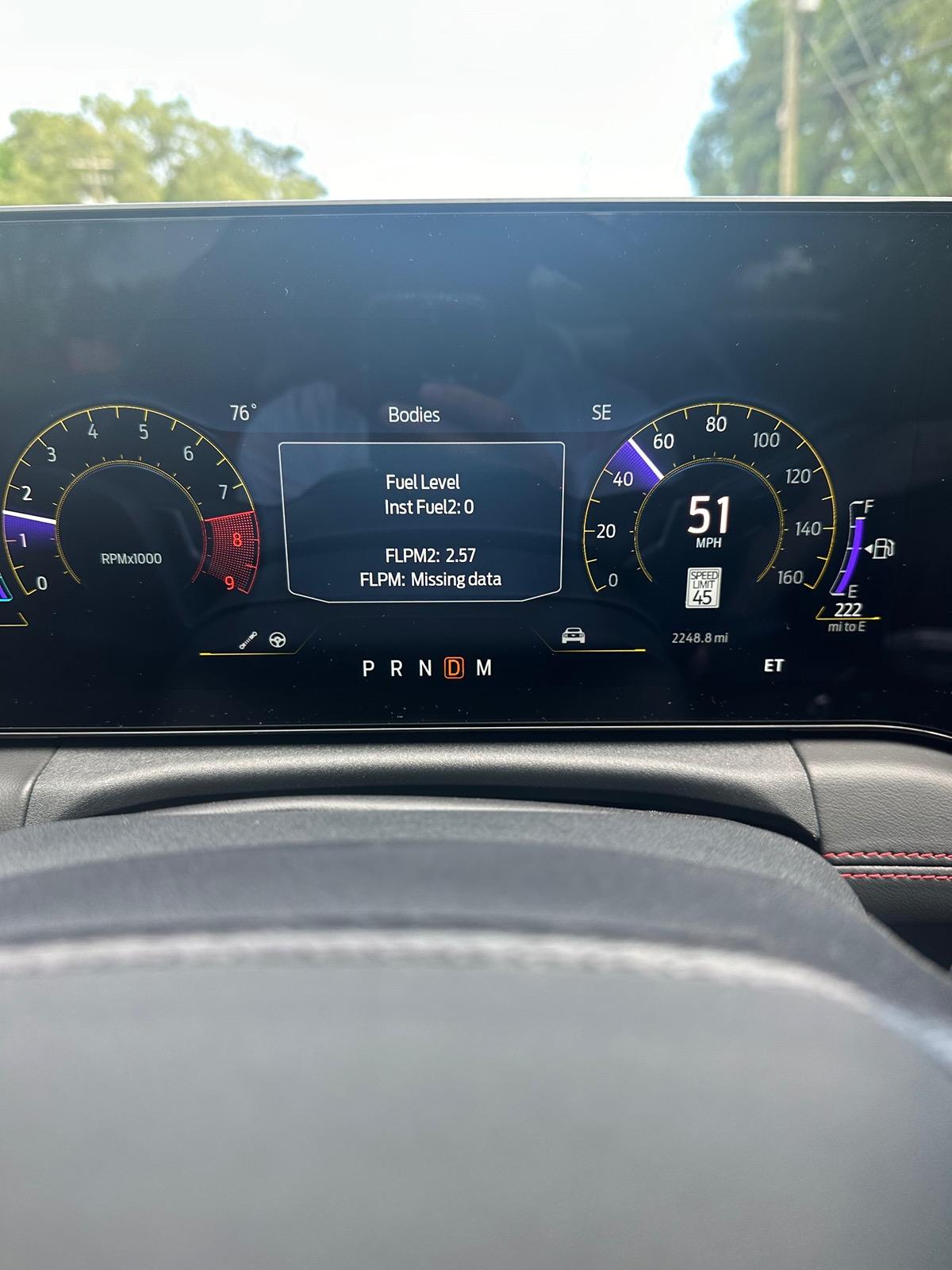 S650 Mustang Engineering Test Mode message IMG_5536