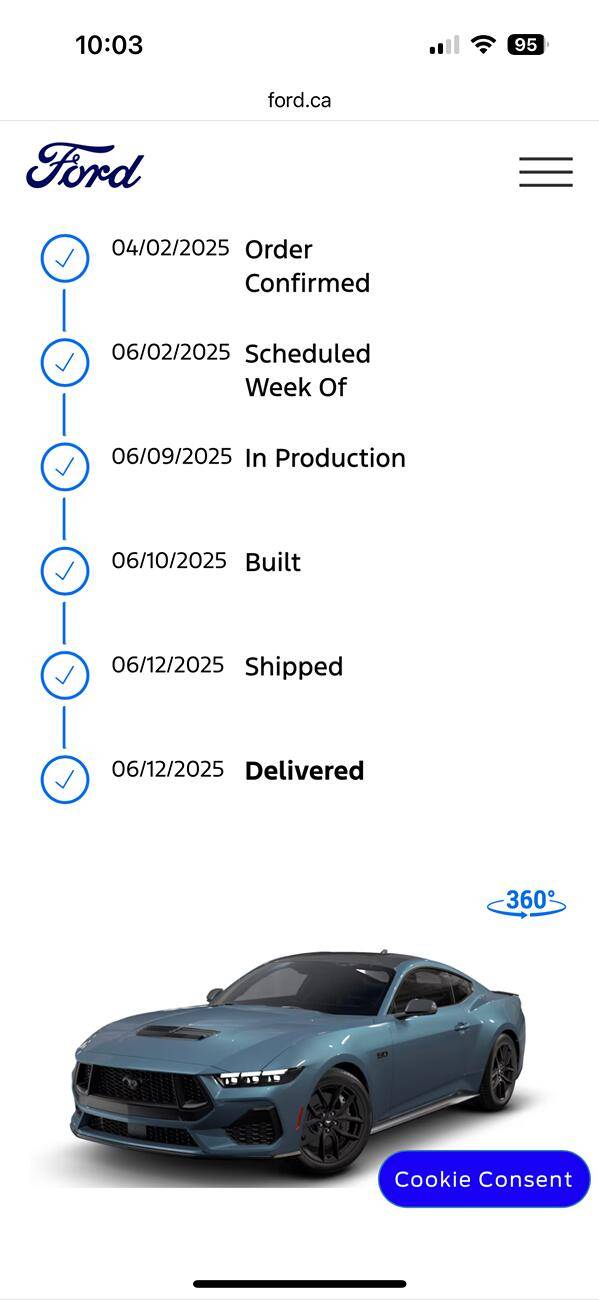 S650 Mustang Anyone who has ordered in the last month or two. When did you order and what was your build date? IMG_5579