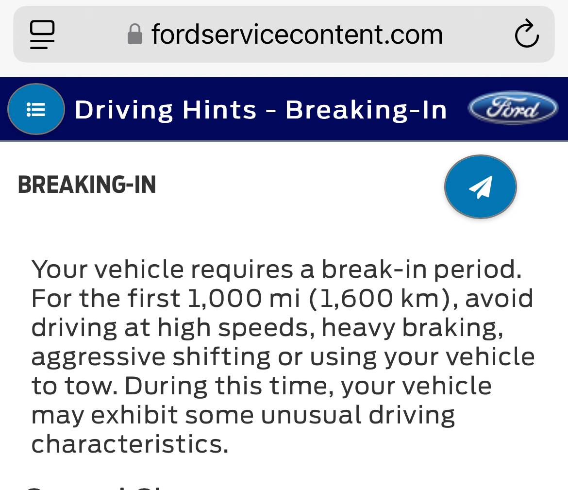 S650 Mustang Factory recommended break in procedure and factory recommended first oil change mileage IMG_6054