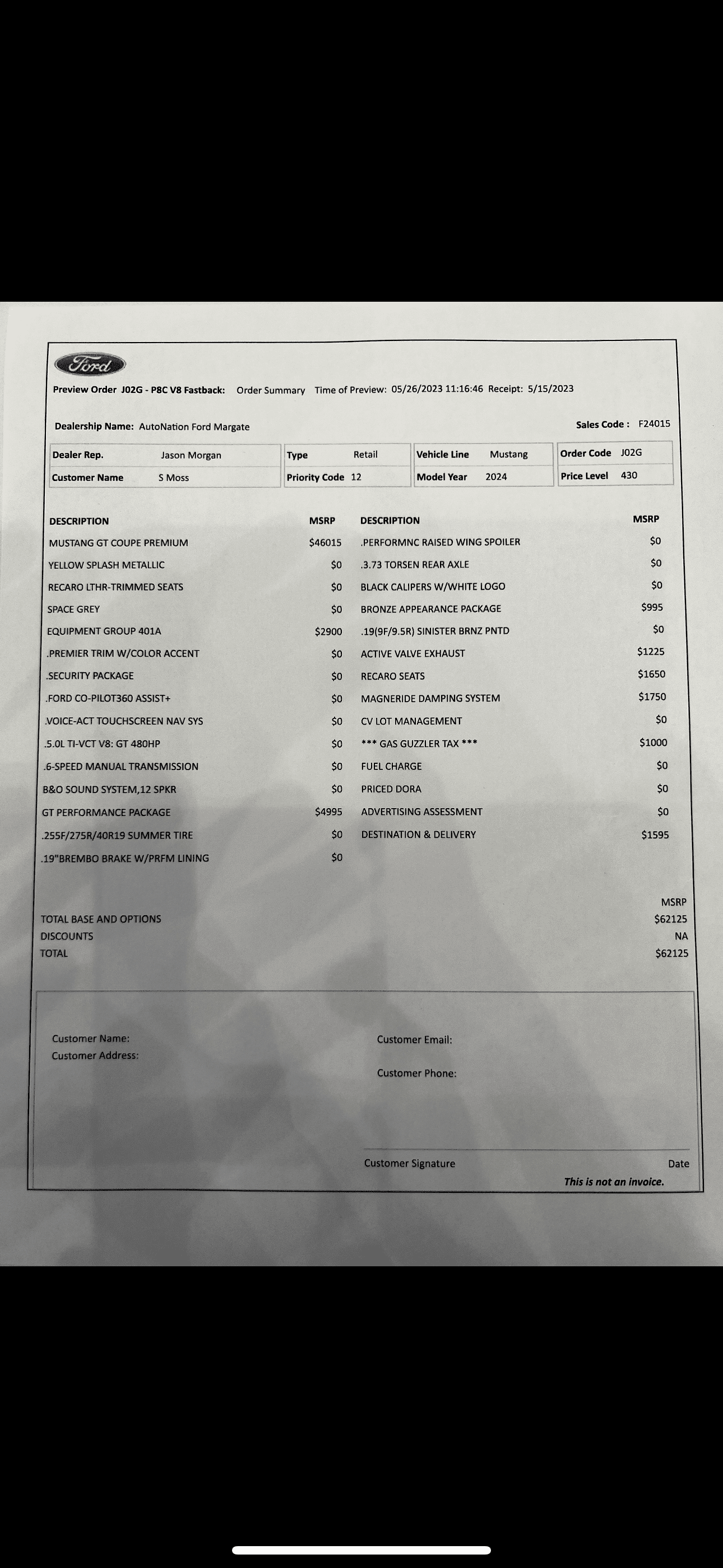 S650 Mustang Order update this am IMG_8090
