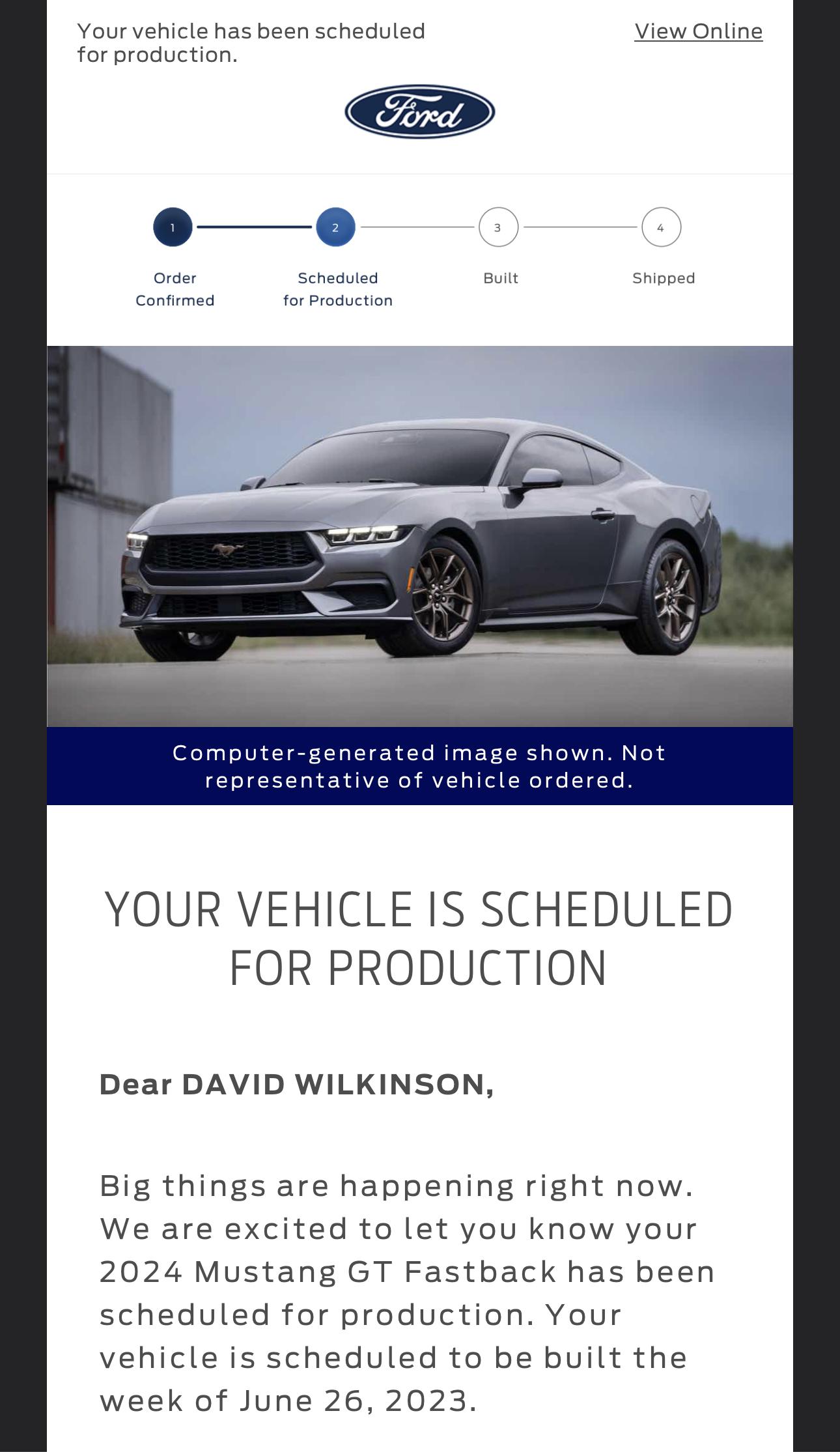 S650 Mustang Anyone received Build Date emails yet? IMG_8099