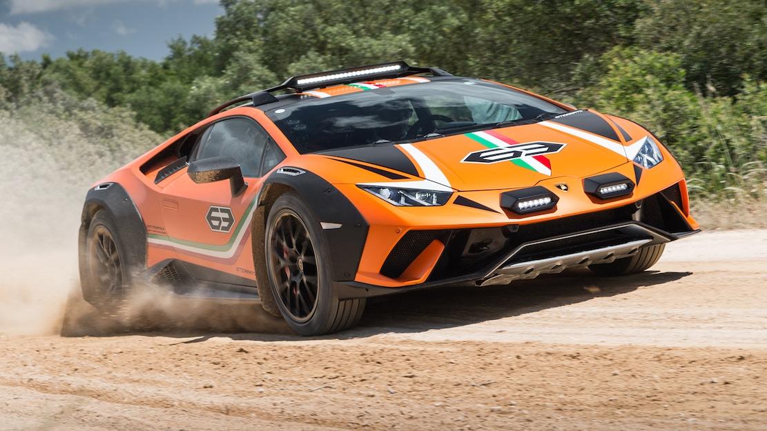 S650 Mustang Report: 2026 Mustang Raptor Off-Roader Coming in 2026 with a V8, Followed by Supercharged Raptor R ini-Huracan-Sterrato-front-three-quarter-in-motion