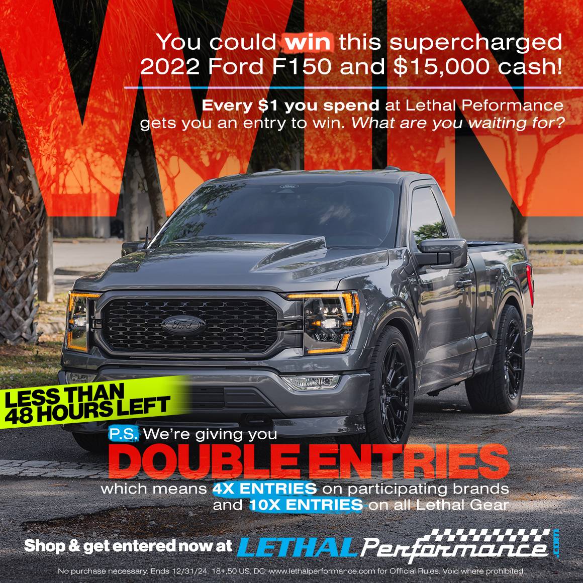 S650 Mustang Presenting Our Lethal Performance F-150 Giveaway! lessthan48hours