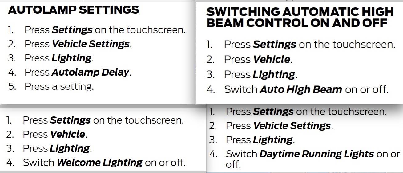 S650 Mustang 2025 Mustang GT/DH Wish list of features/updates Lighting_menus