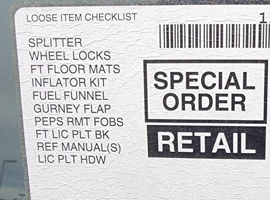 S650 Mustang Who has received their Dark Horse with Handling Package? loose items list