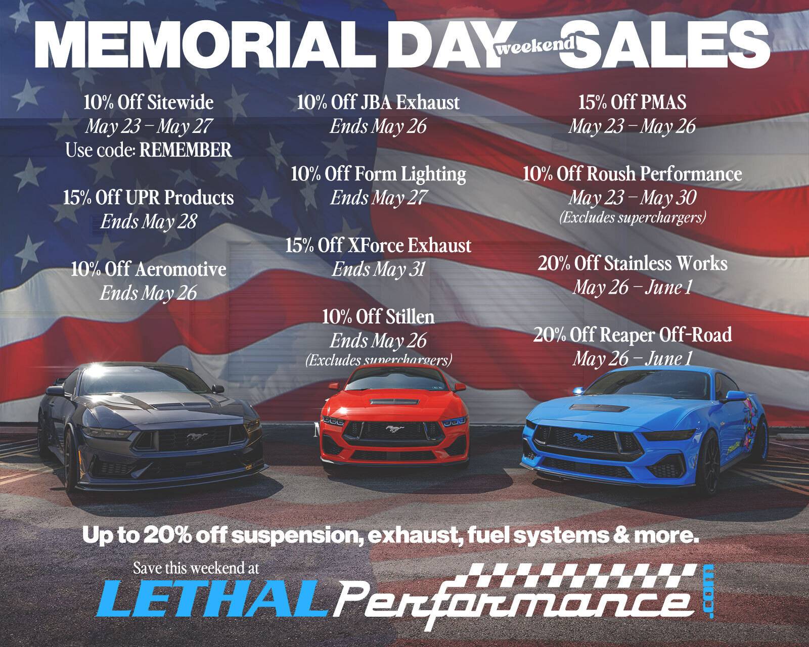 S650 Mustang Memorial Day Sales at Lethal Performance! memorialday_allsales (1)