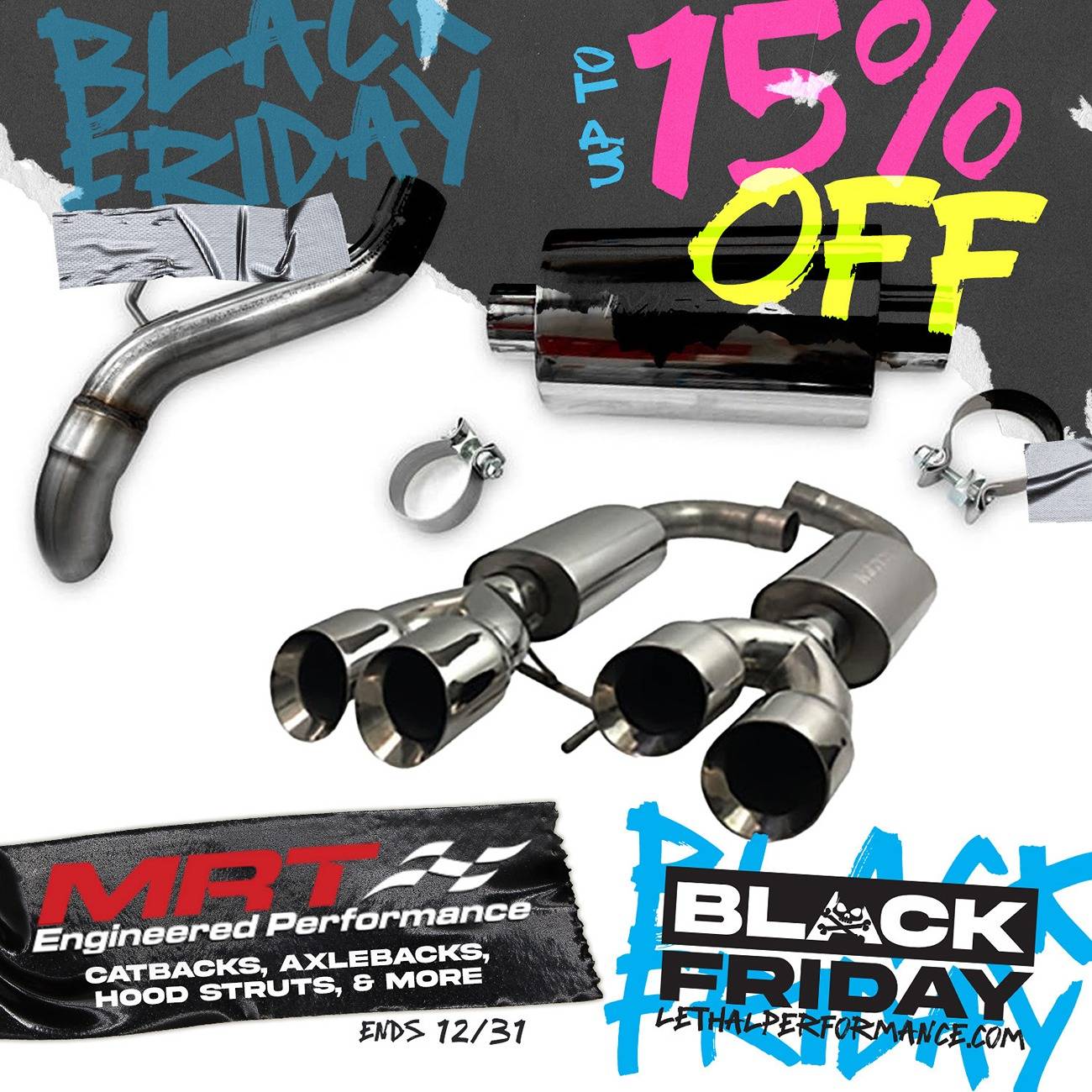 S650 Mustang Black Friday 2024 at Lethal Performance has BEGUN! mrt axleback bf