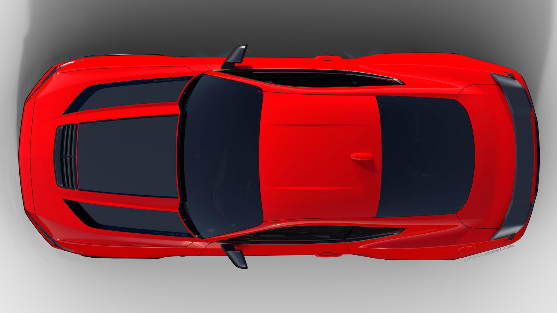S650 Mustang New 2024 Mustang Dark Horse details: color-shifting Blue Ember paint, stripe options, interior look Mustang Dark_Horse Vinyl Stripes