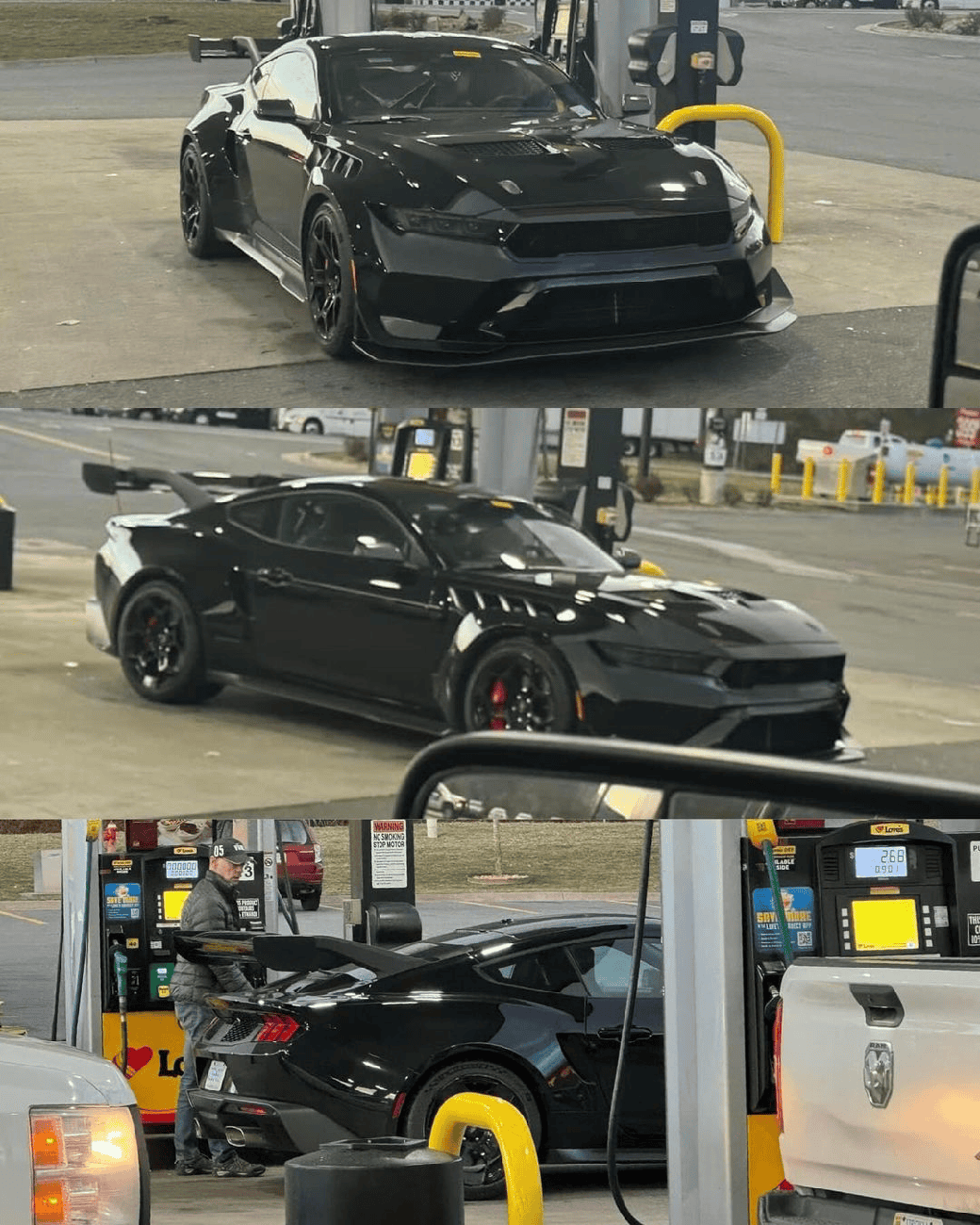 S650 Mustang Black Mustang GTD Spied at Public Gas Station mustang-gtd-spied-gas-station-1