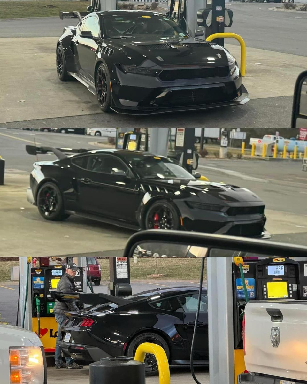 S650 Mustang Black Mustang GTD Spied at Public Gas Station mustang-gtd-spied-gas-station-1