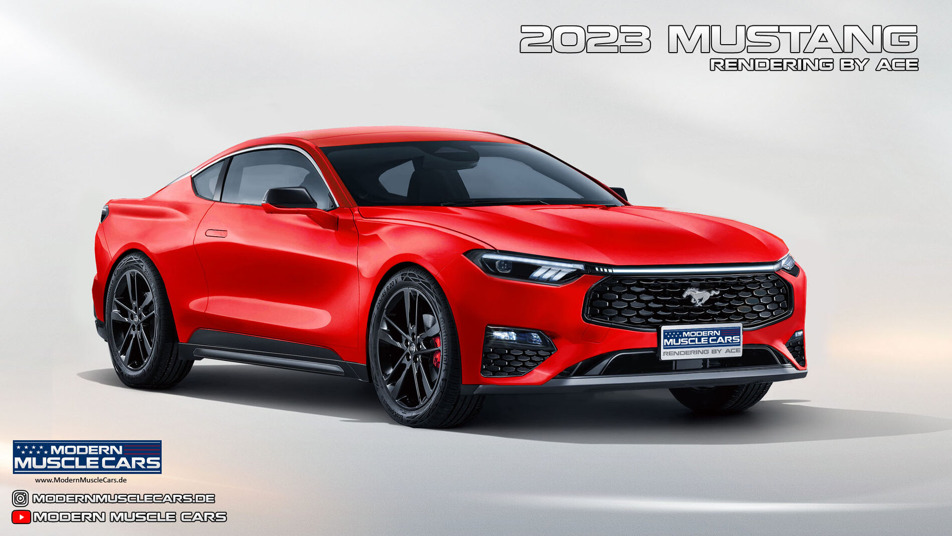 S650 Mustang Rendering: 2023 Mustang (based on Ford Evos) Mustang7_Red_ModernMuscleCars_v2