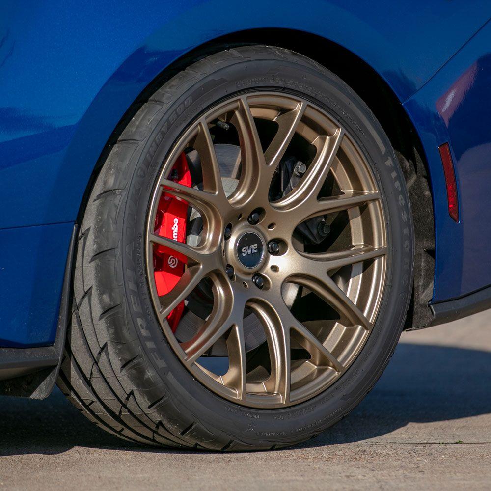 S650 Mustang 2024 Atlas Blue Mustang GT On Bronze SVE Drift Wheels oB_pJanr