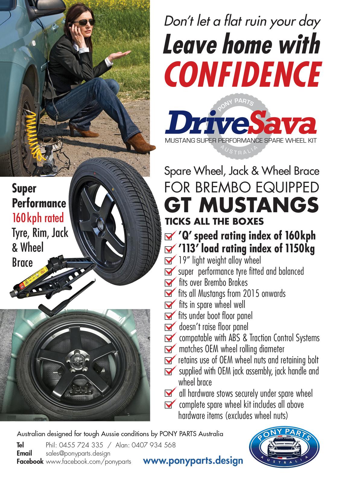 S650 Mustang Spare Tyre solutions PPST19