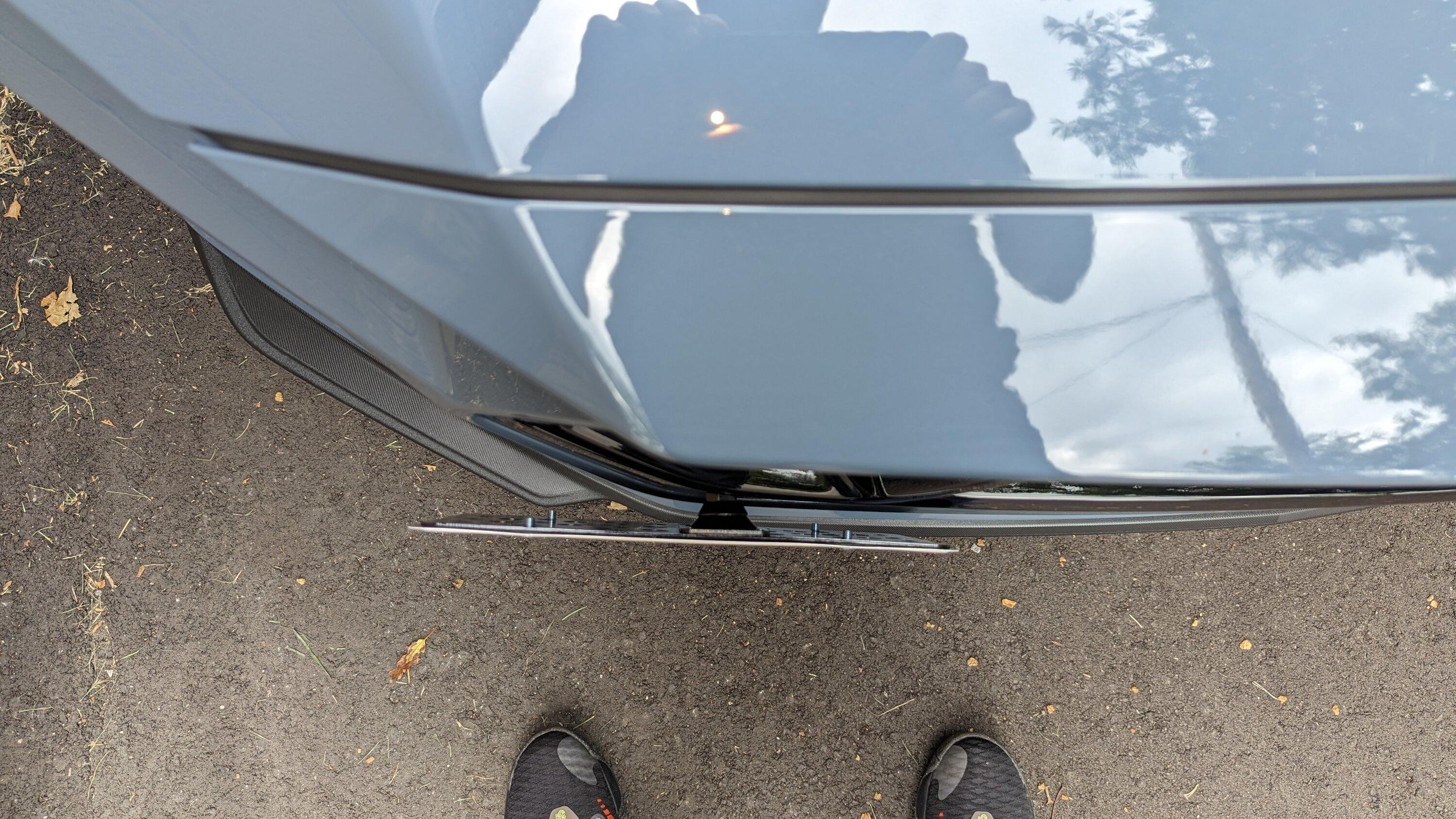 S650 Mustang Anyone have a better solution for front license plate - no drilling? PXL_20230918_174508276