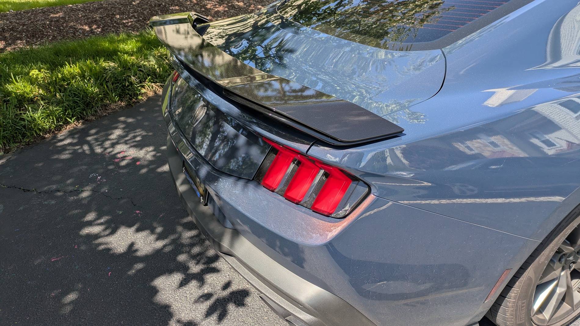 S650 Mustang Dark Horse with Steeda H pipe and Vibrant 12 inch Resonators PXL_20250525_144404479