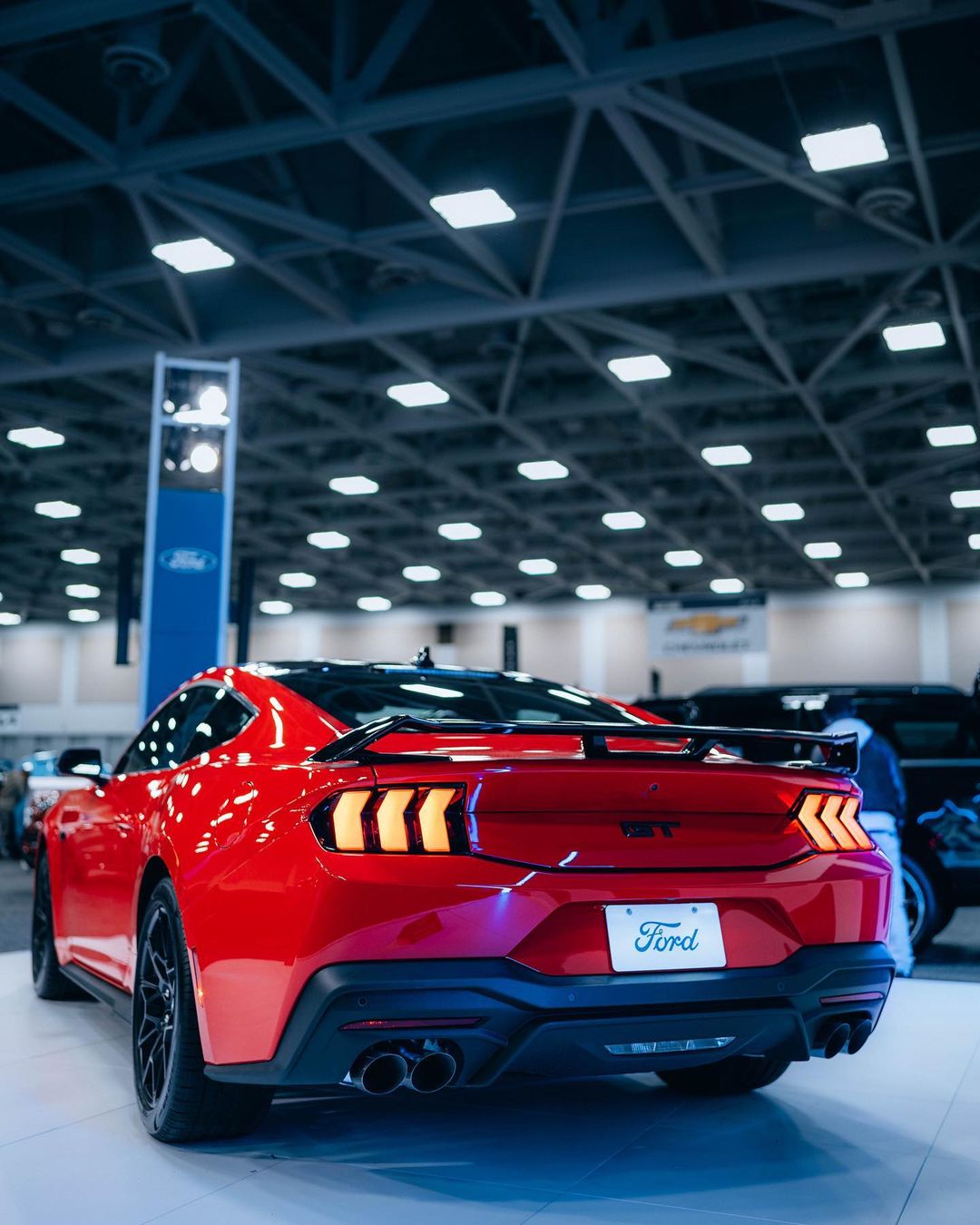 S650 Mustang Beautiful Race Red GT S650 Mustang at Auto Show Race Red Mustang S650 GT 5